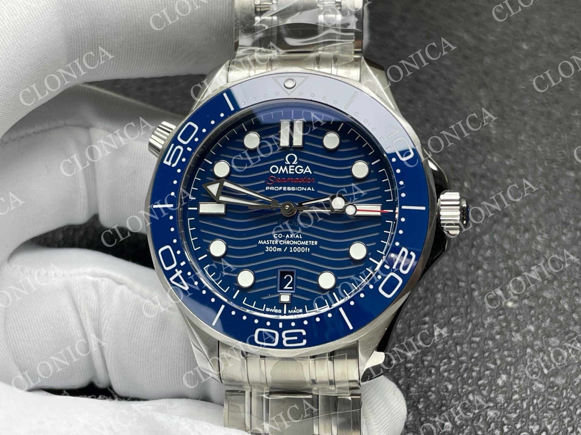 SEAMASTER DIVER 300M BLUE CERAMIC WITH BLUE DIAL — view 3