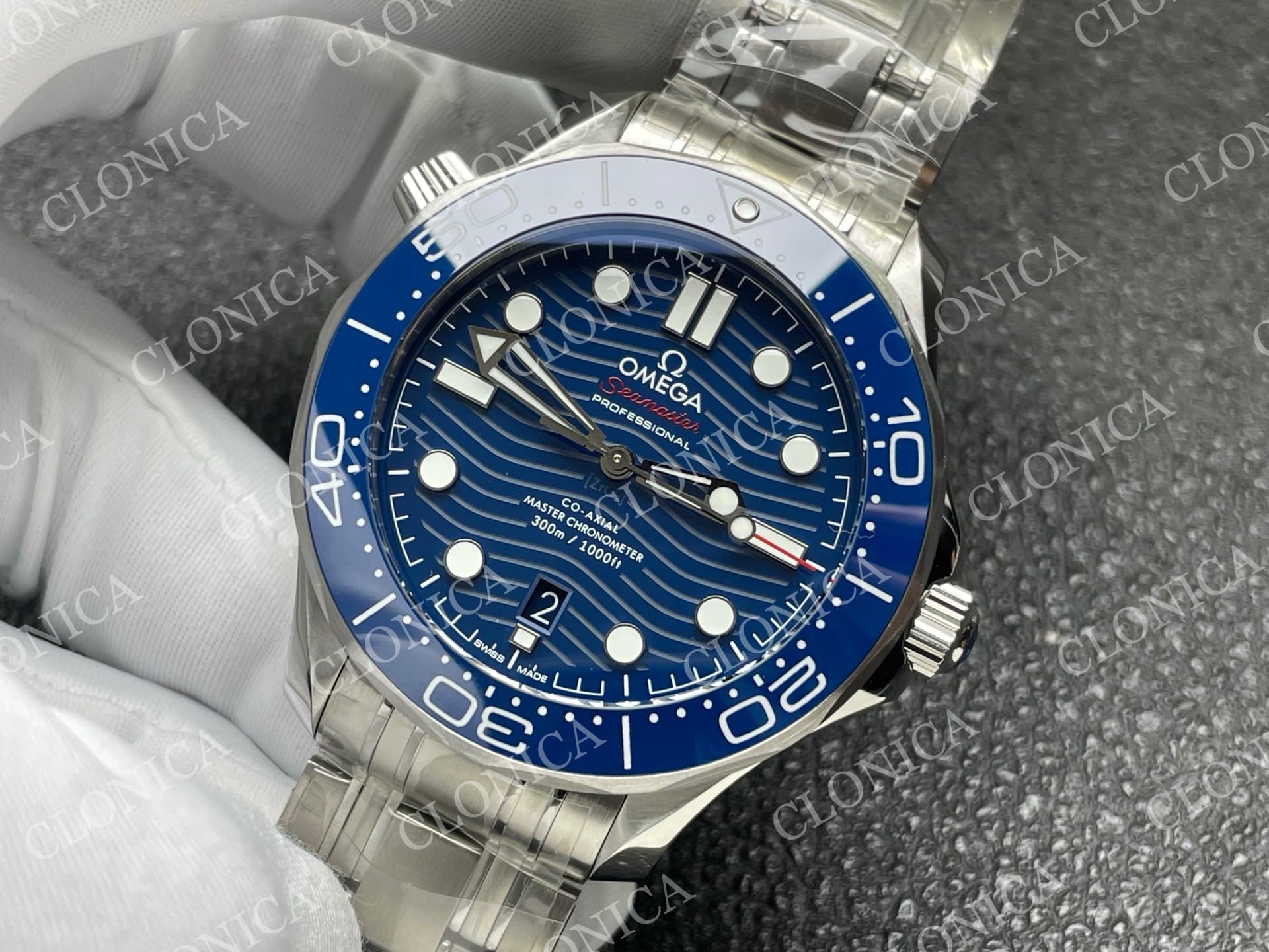 SEAMASTER DIVER 300M BLUE CERAMIC WITH BLUE DIAL — view 4