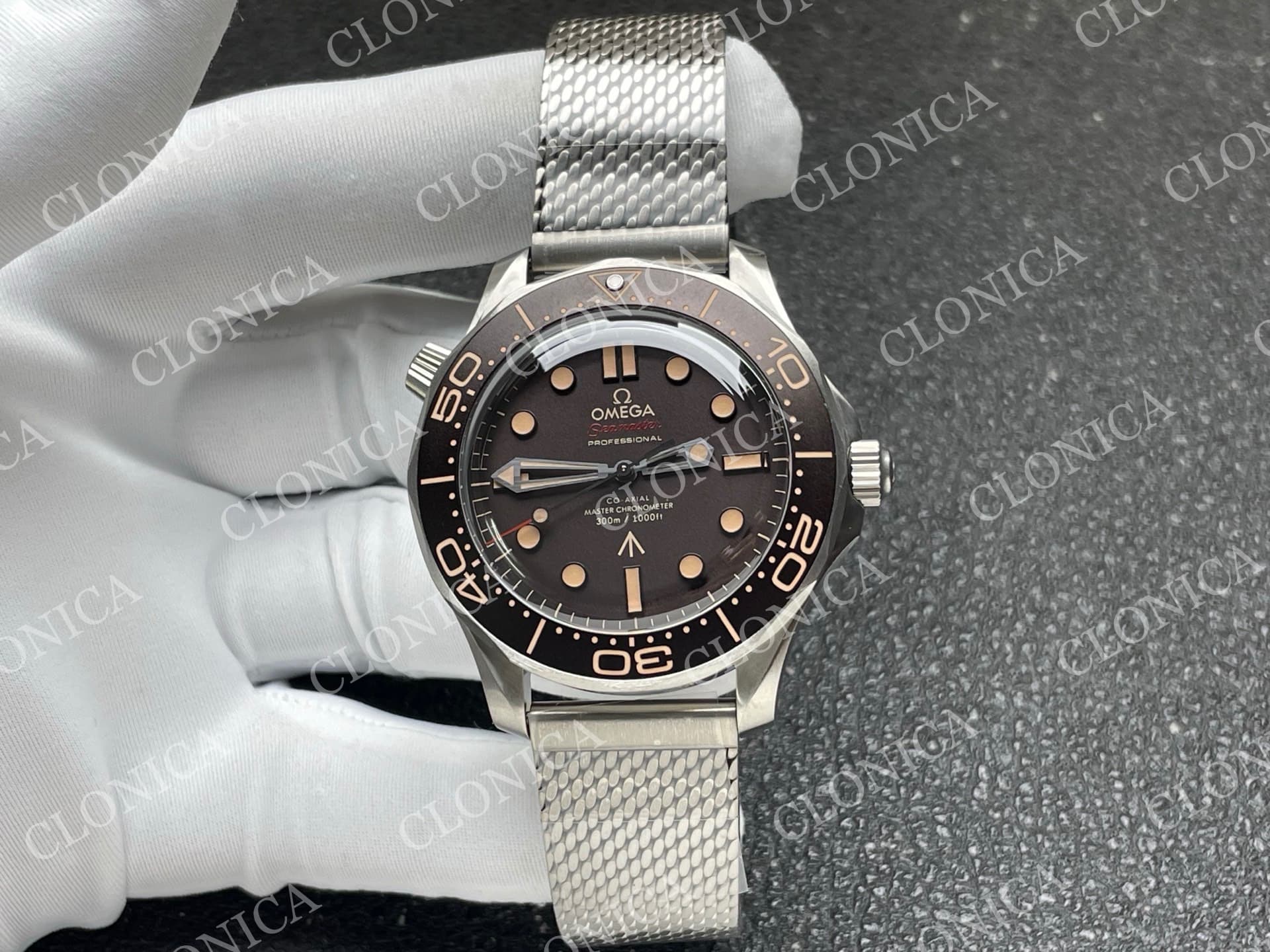 SEAMASTER 300 "NO TIME TO DIE" TITANIUM 1:1 ON TITANIUM MESH BRACELET — view 1
