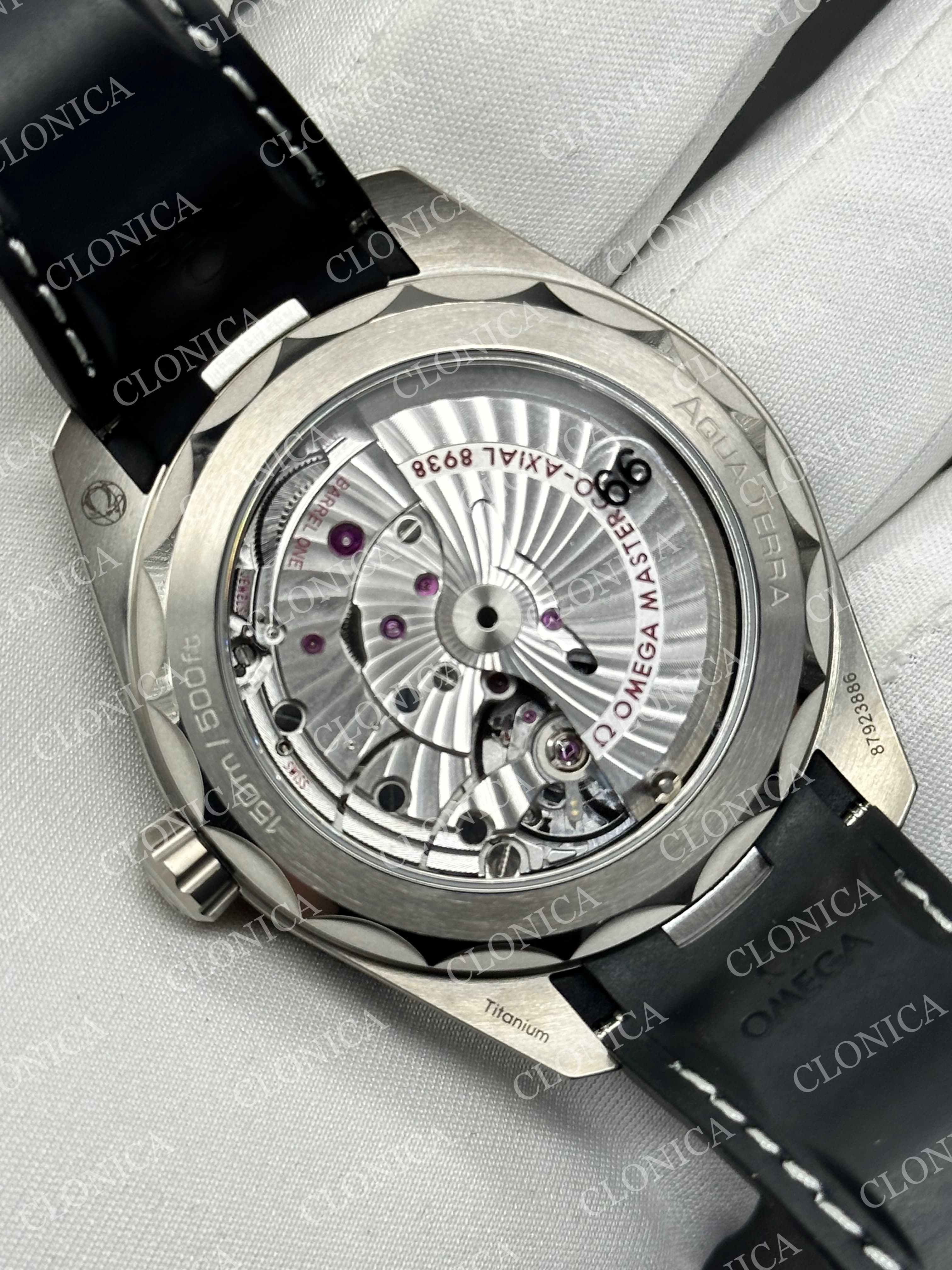 AQUA TERRA 150M 43MM 24 TITANIUM 1:1 GRAY DIAL ON BLACK RUBBER STRAP A8938 SUPER CLONE — view 5