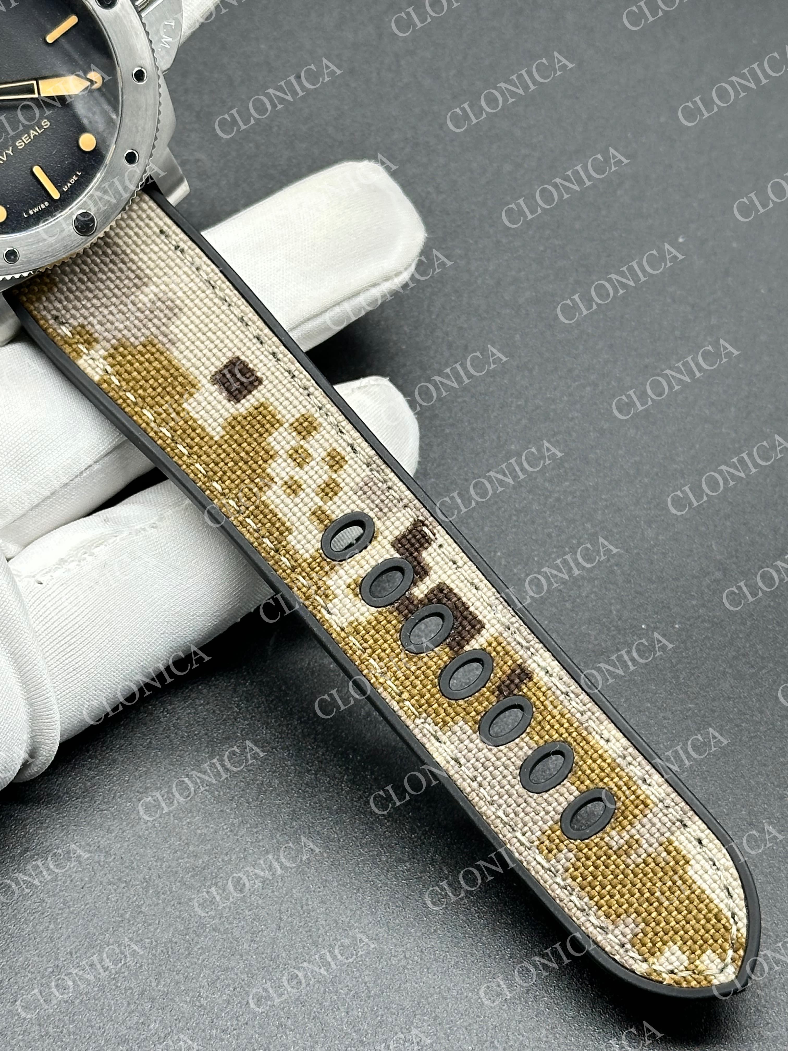PAM1518 SUBMERSIBLE 44MM 1:1 GRAY OMBRE DIAL ON CAMOUFLAGE STRAP P900 — view 8