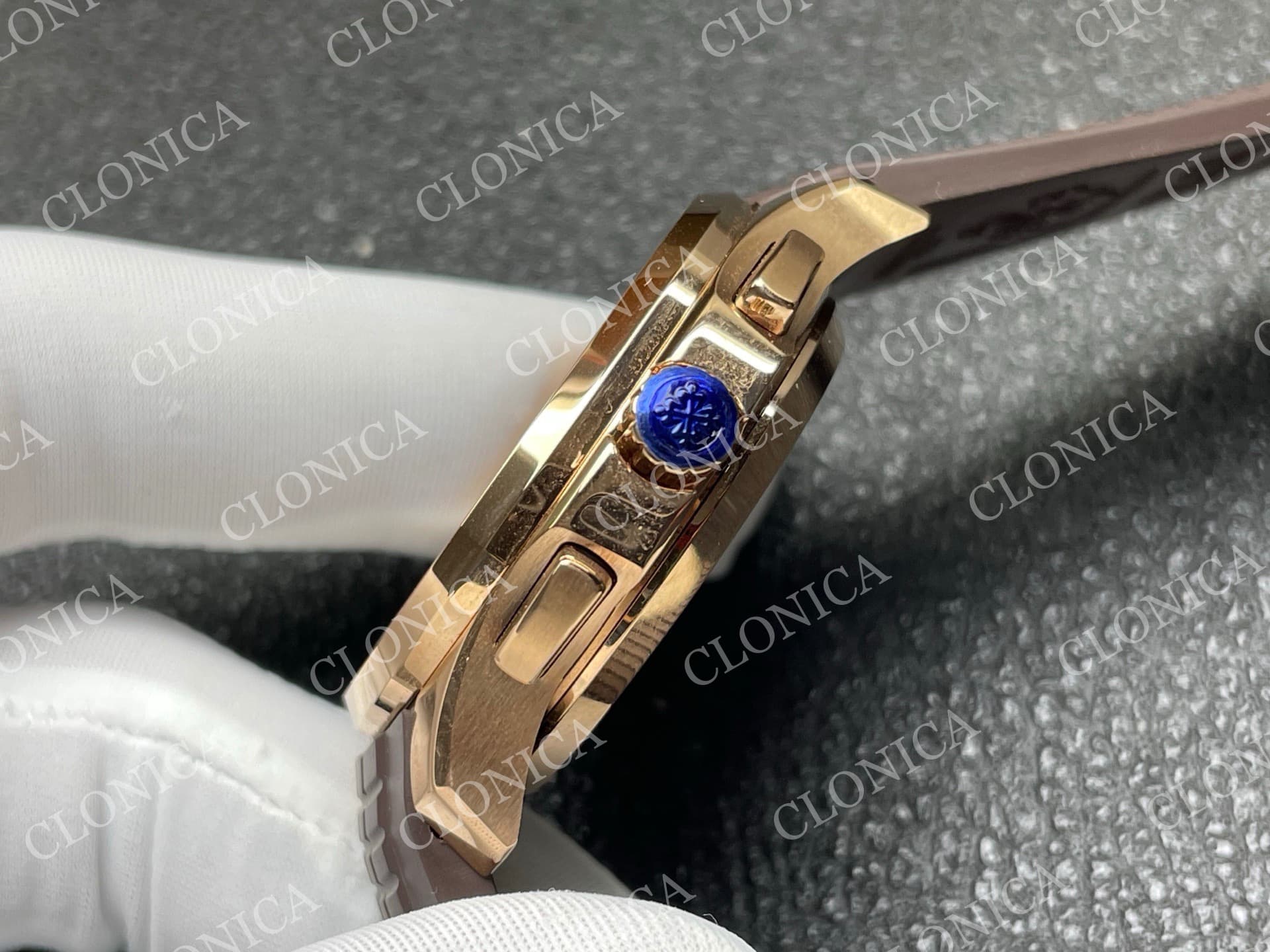 AQUANAUT 5968 RG BROWN DIAL ON BROWN RUBBER STRAP — view 7