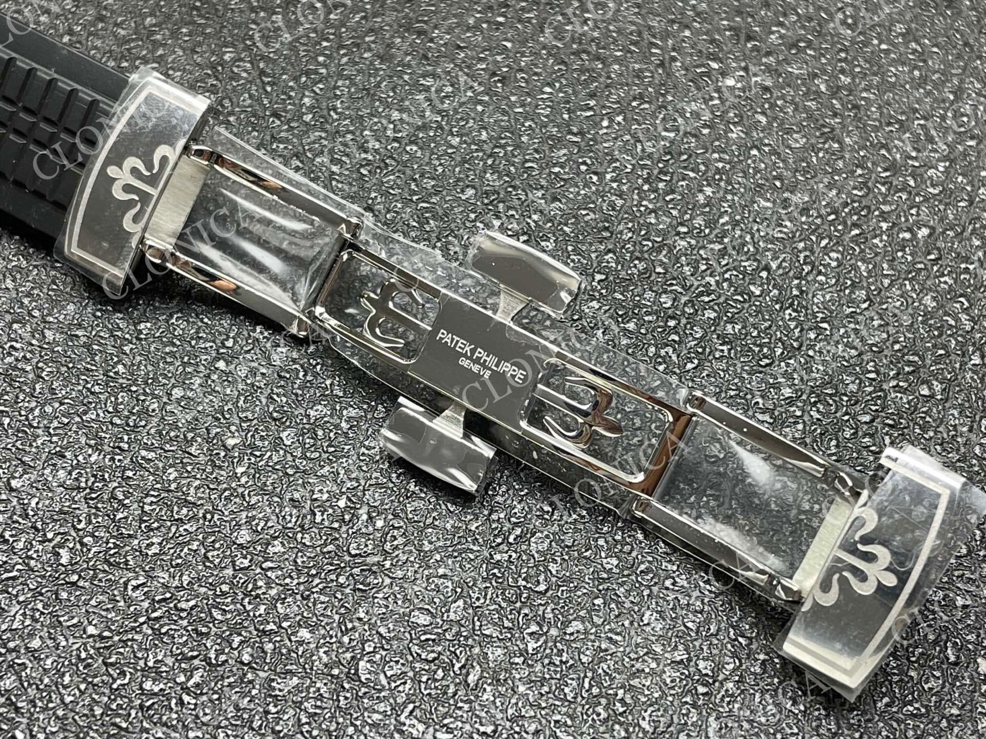 AQUANAUT 5167 SS BLACK DIAL ON BLACK STRAP — view 6