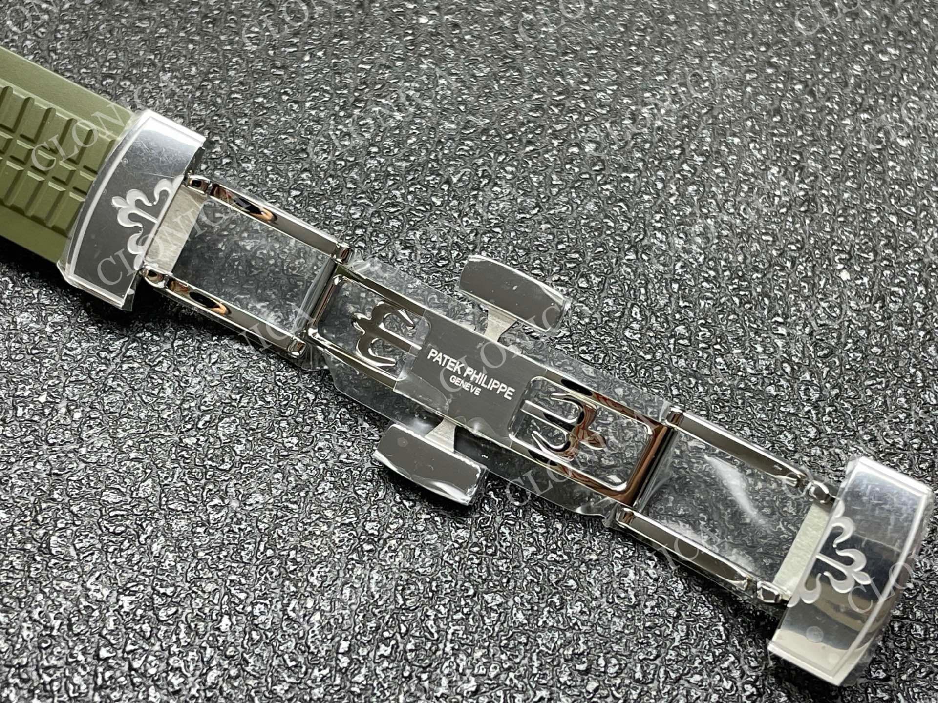 AQUANAUT 5167 SS GREEN DIAL ON GREEN STRAP — view 6