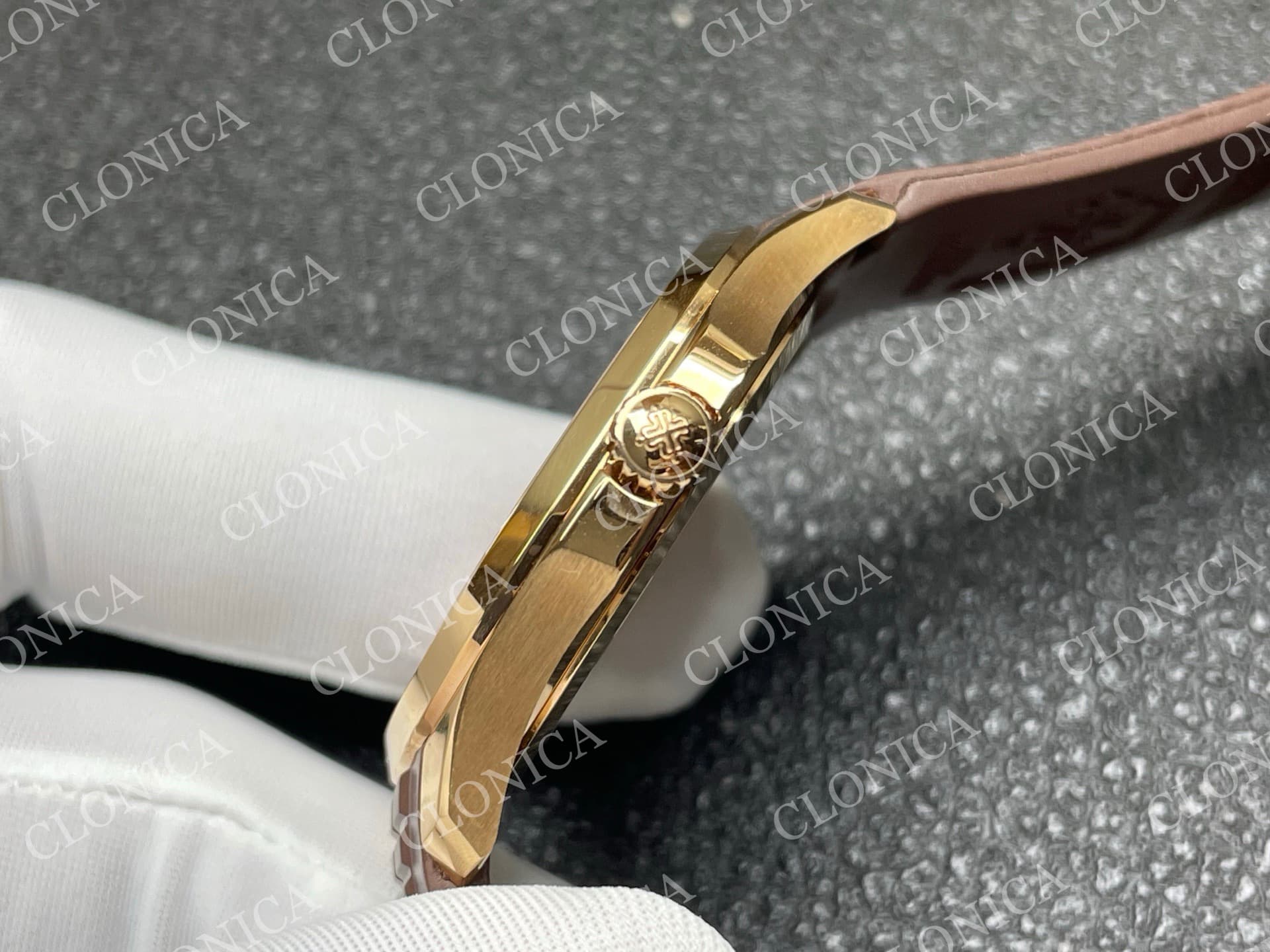 AQUANAUT 5167 RG BROWN DIAL ON BROWN RUBBER STRAP — view 6