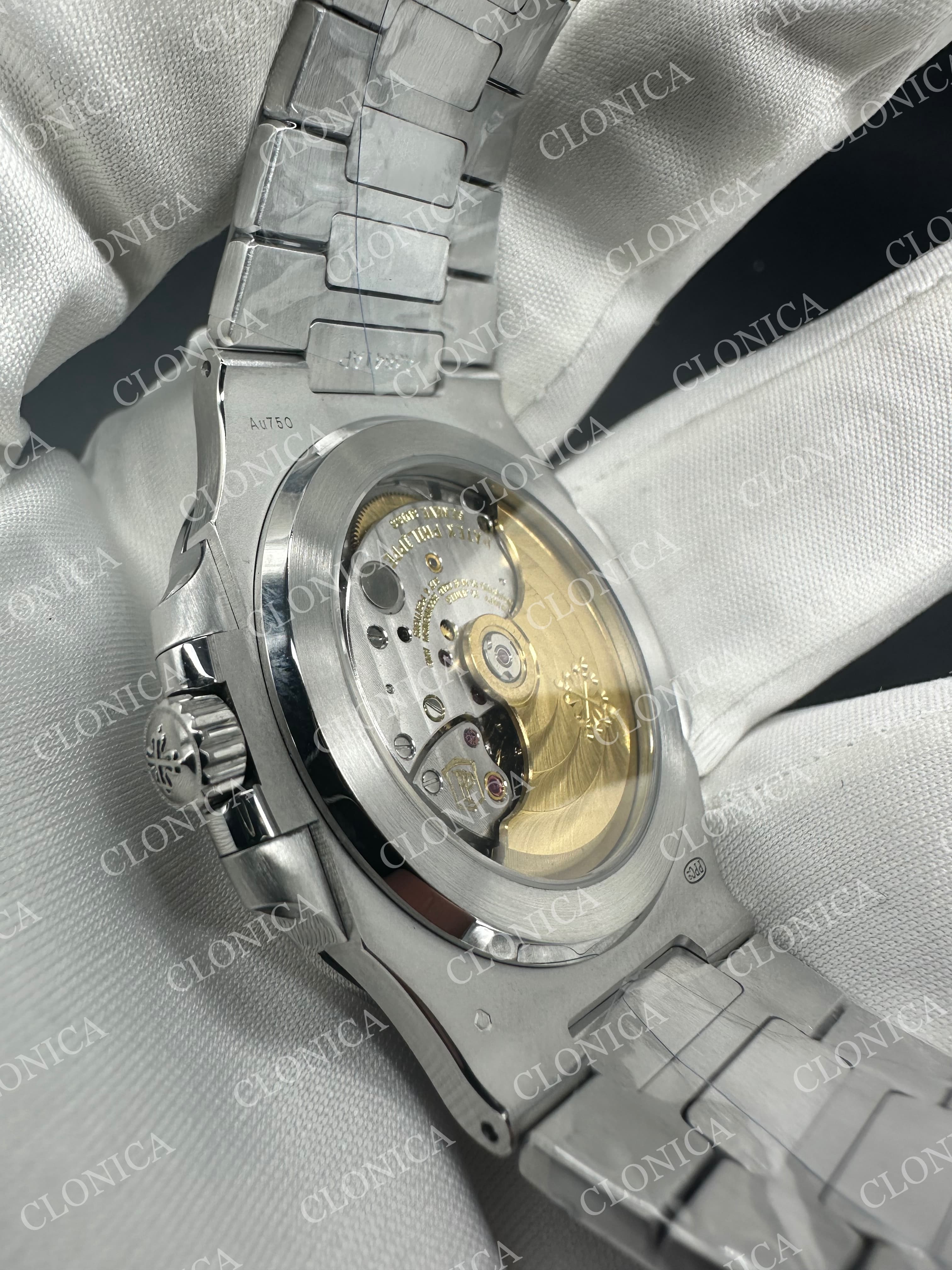 NAUTILUS 5811 GAIN WEIGHT BLUE TEXTURED DIAL ON SS BRACELET SUPER CLONE DD330 — view 5