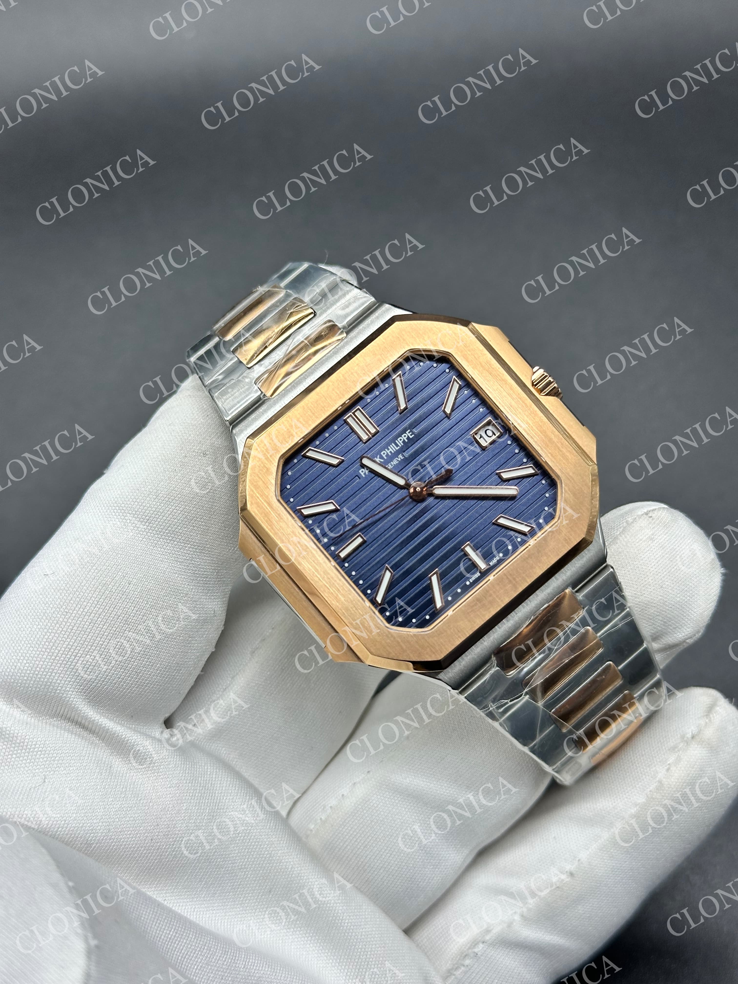 CUBITUS 5821 SS/RG BLUE DIAL ON SS/RG BRACELET — view 3