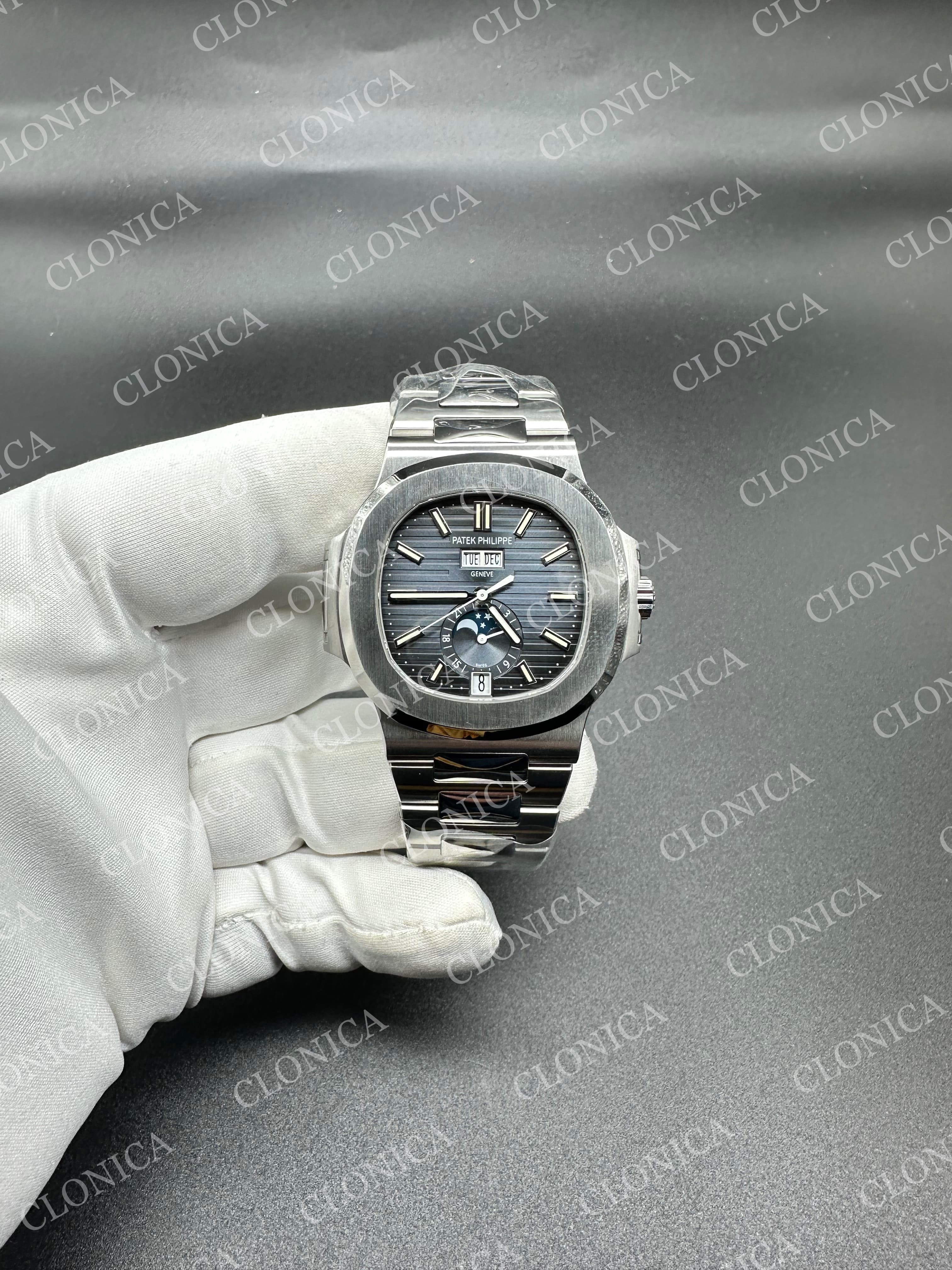 NAUTILUS 5726 FULL FUNCTION SS BLUE DIAL ON SS BRACELET — view 1