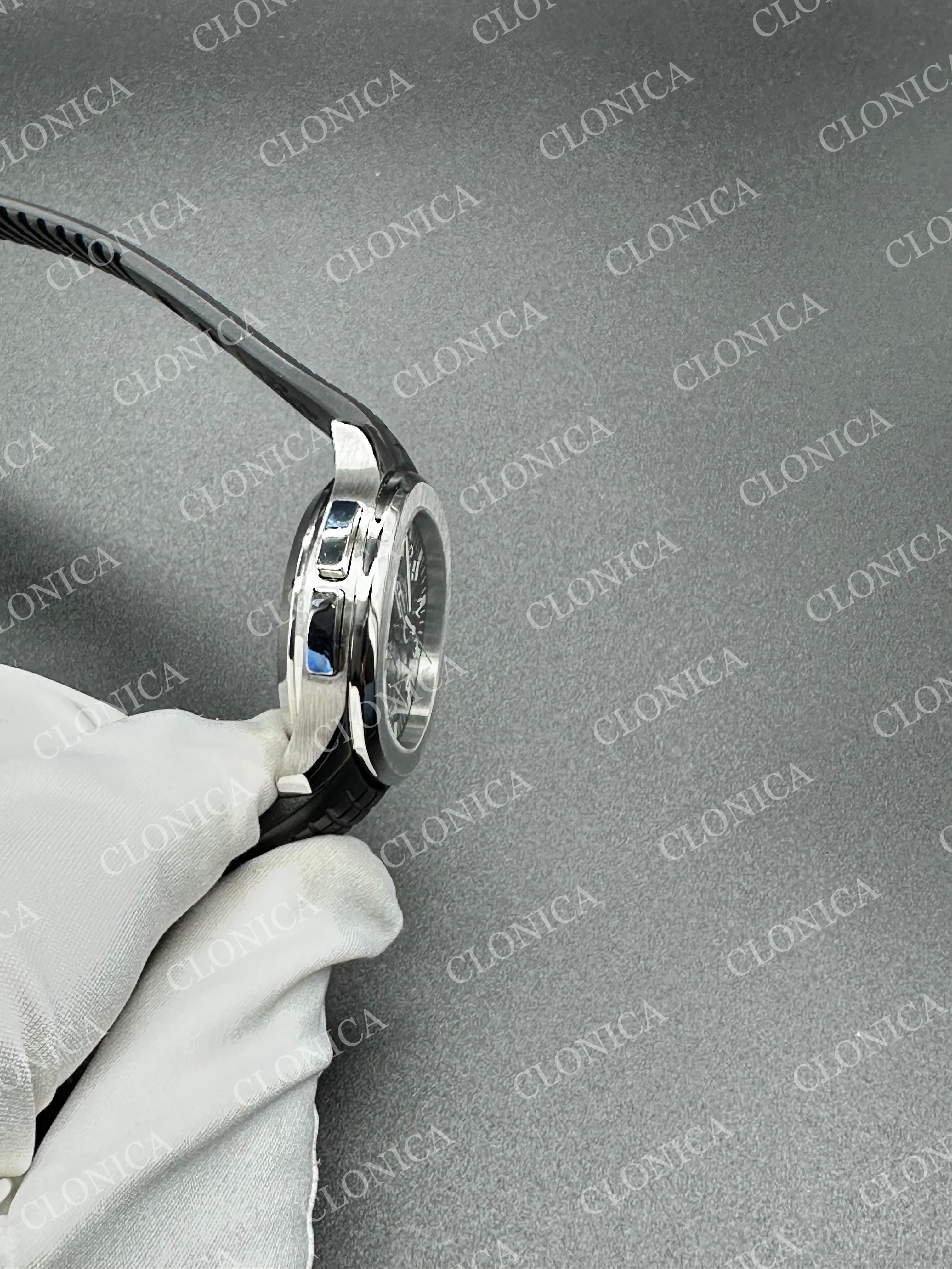 AQUANAUT 5164G SS BLACK DIAL ON BKACK RUBBER — view 5