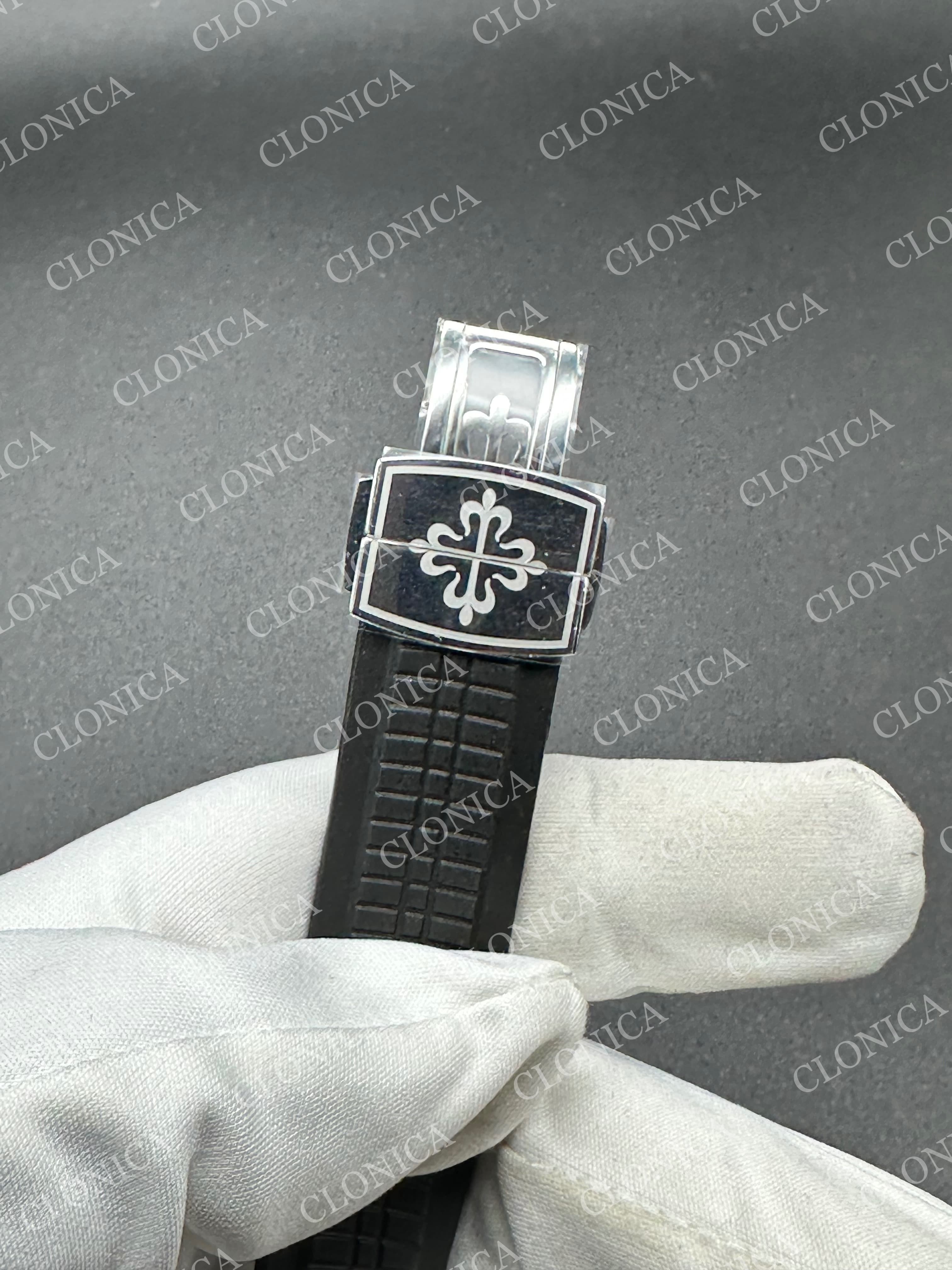 AQUANAUT 5164G SS BLACK DIAL ON BKACK RUBBER — view 8