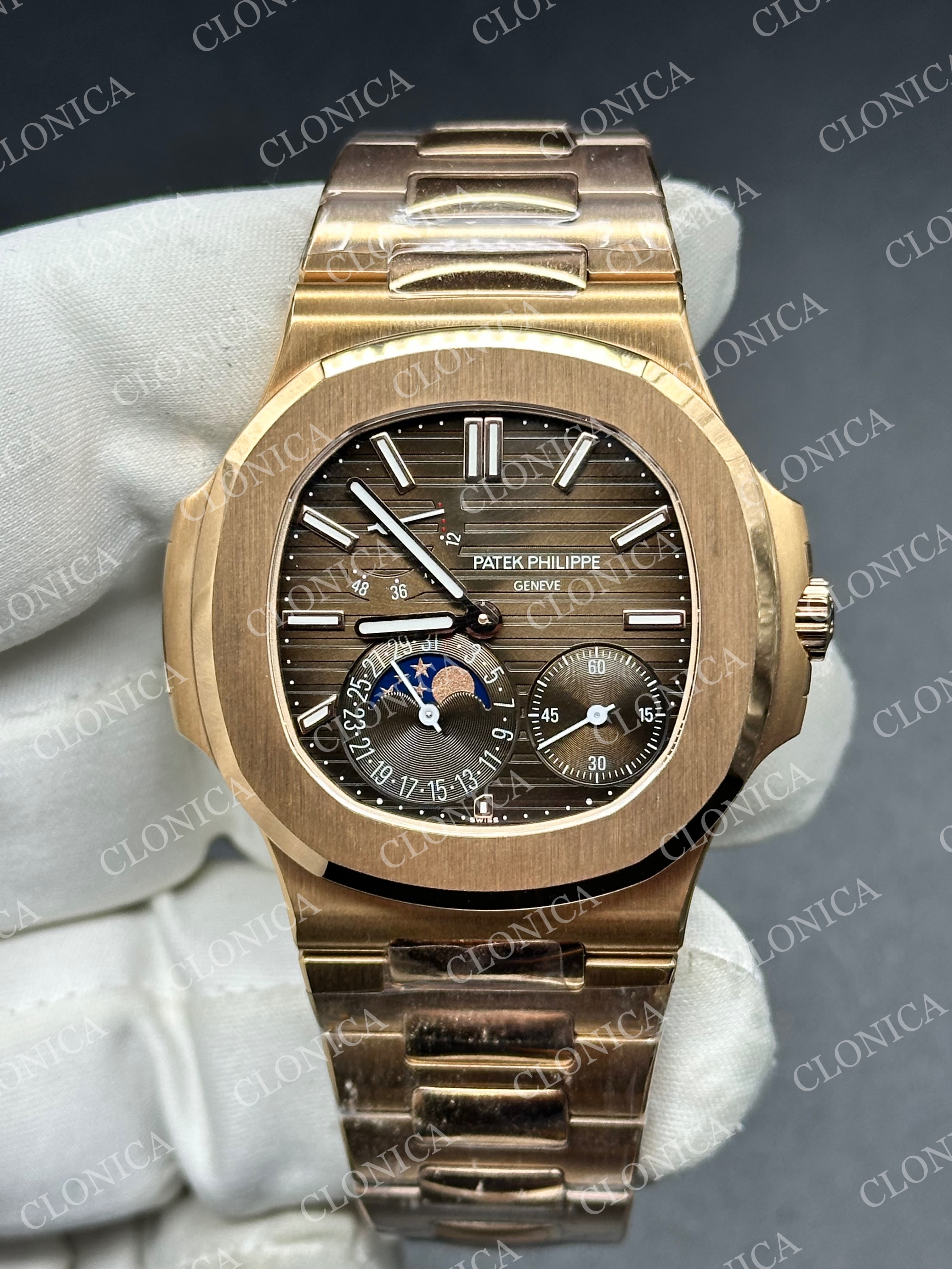 NAUTILUS 5712/1R RG BROWN DIAL ON RG BRACELET — view 1