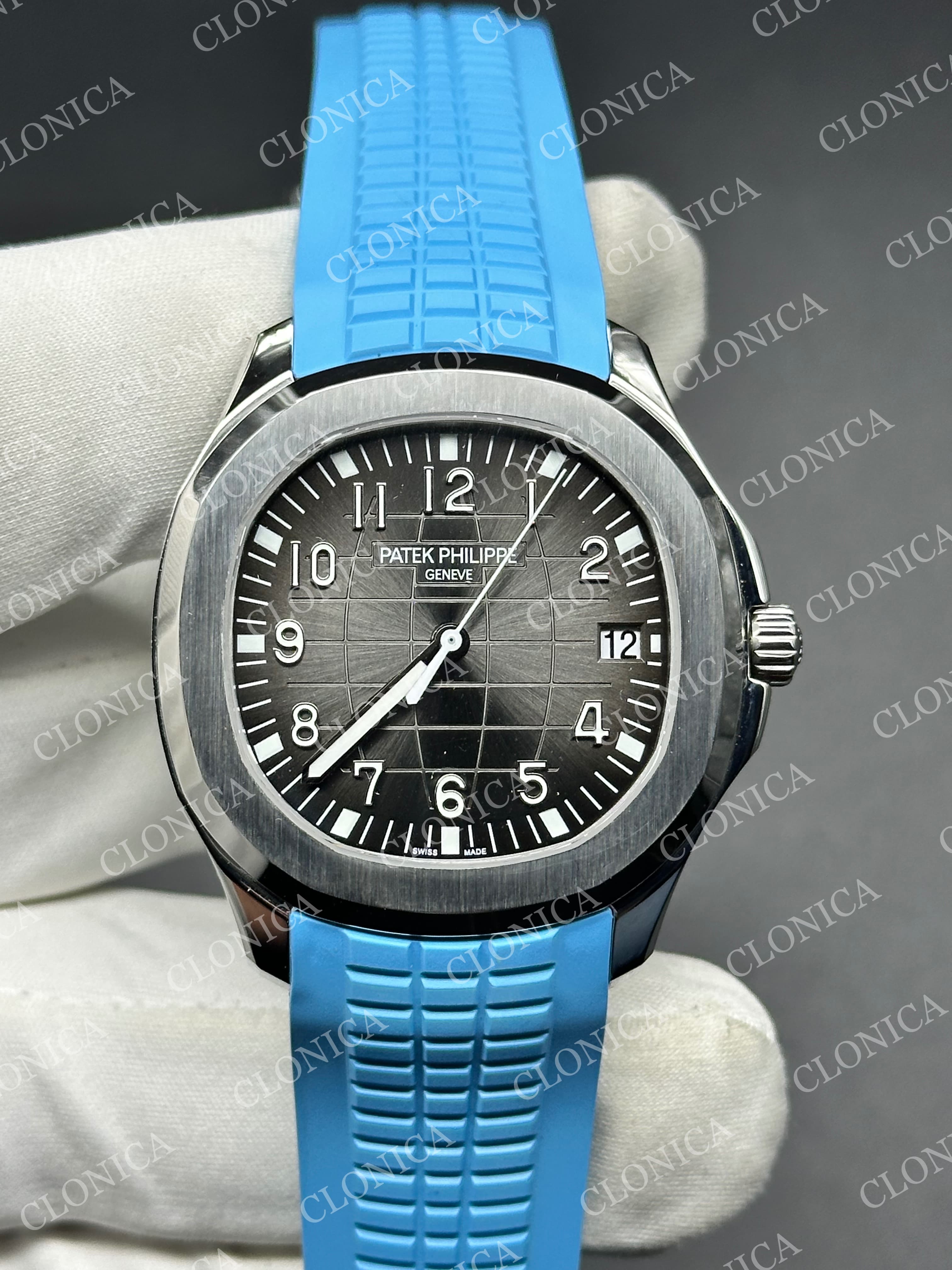AQUANAUT 5167 SS BLACK DIAL ON BLACK STRAP