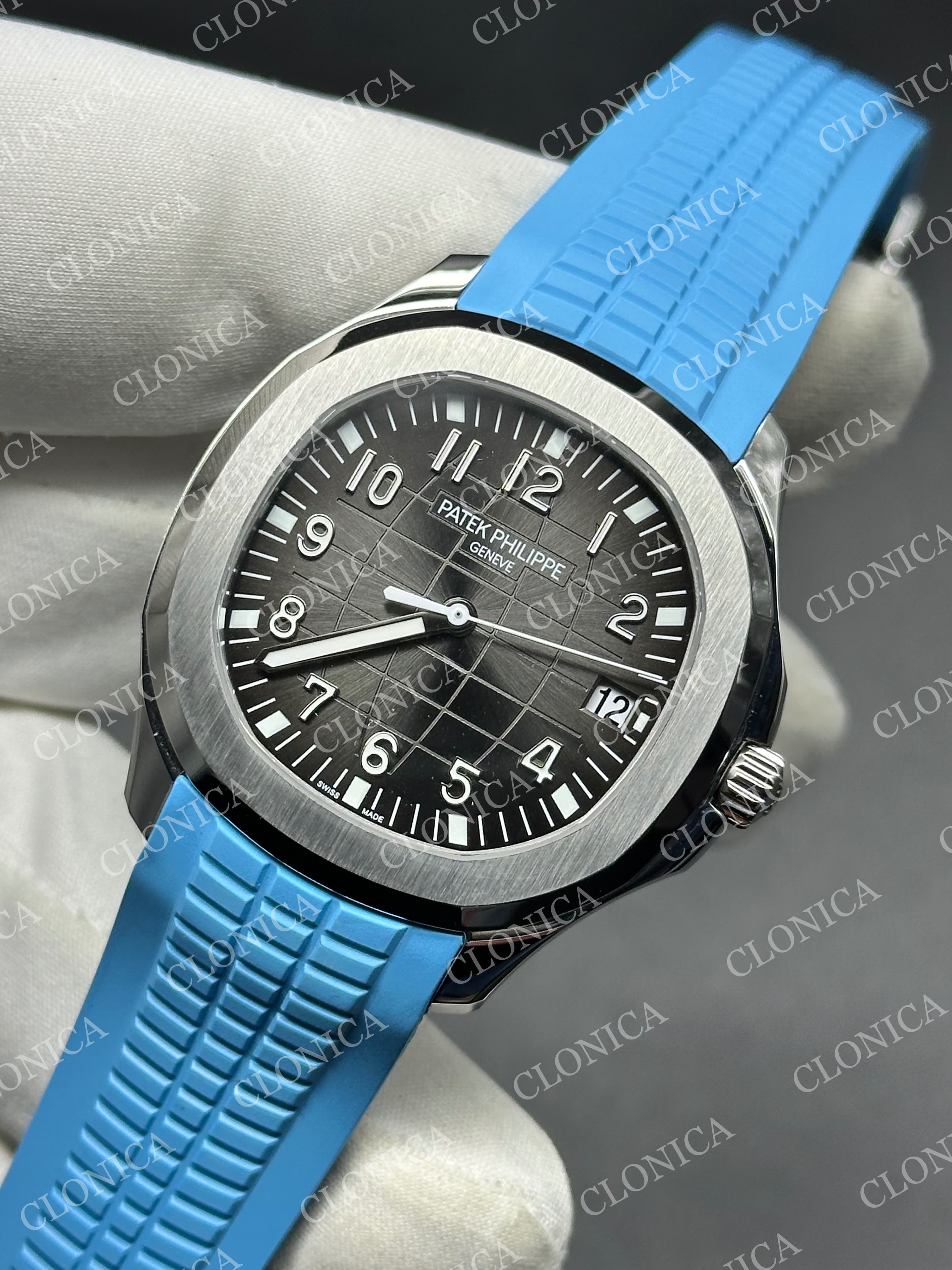 AQUANAUT 5167 SS BLACK DIAL ON BLACK STRAP — view 3