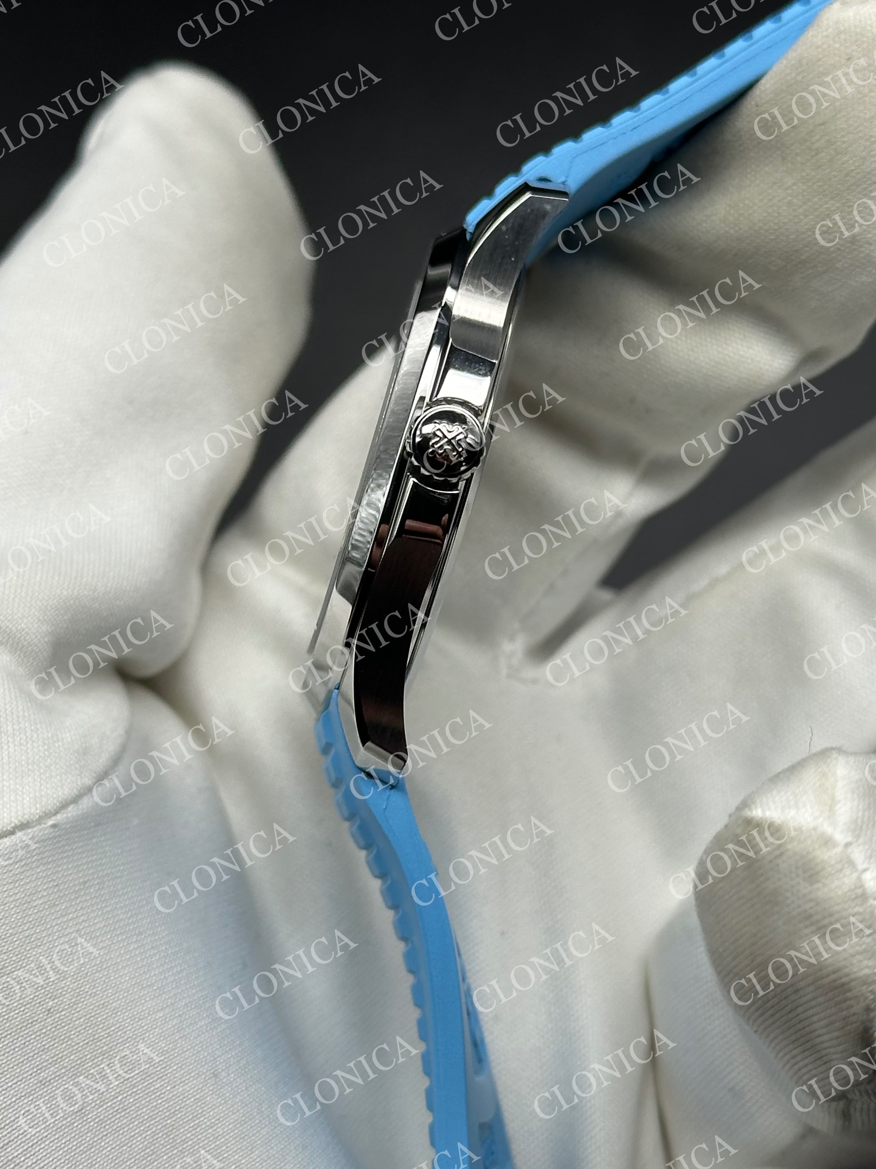 AQUANAUT 5167 SS BLACK DIAL ON BLACK STRAP — view 4