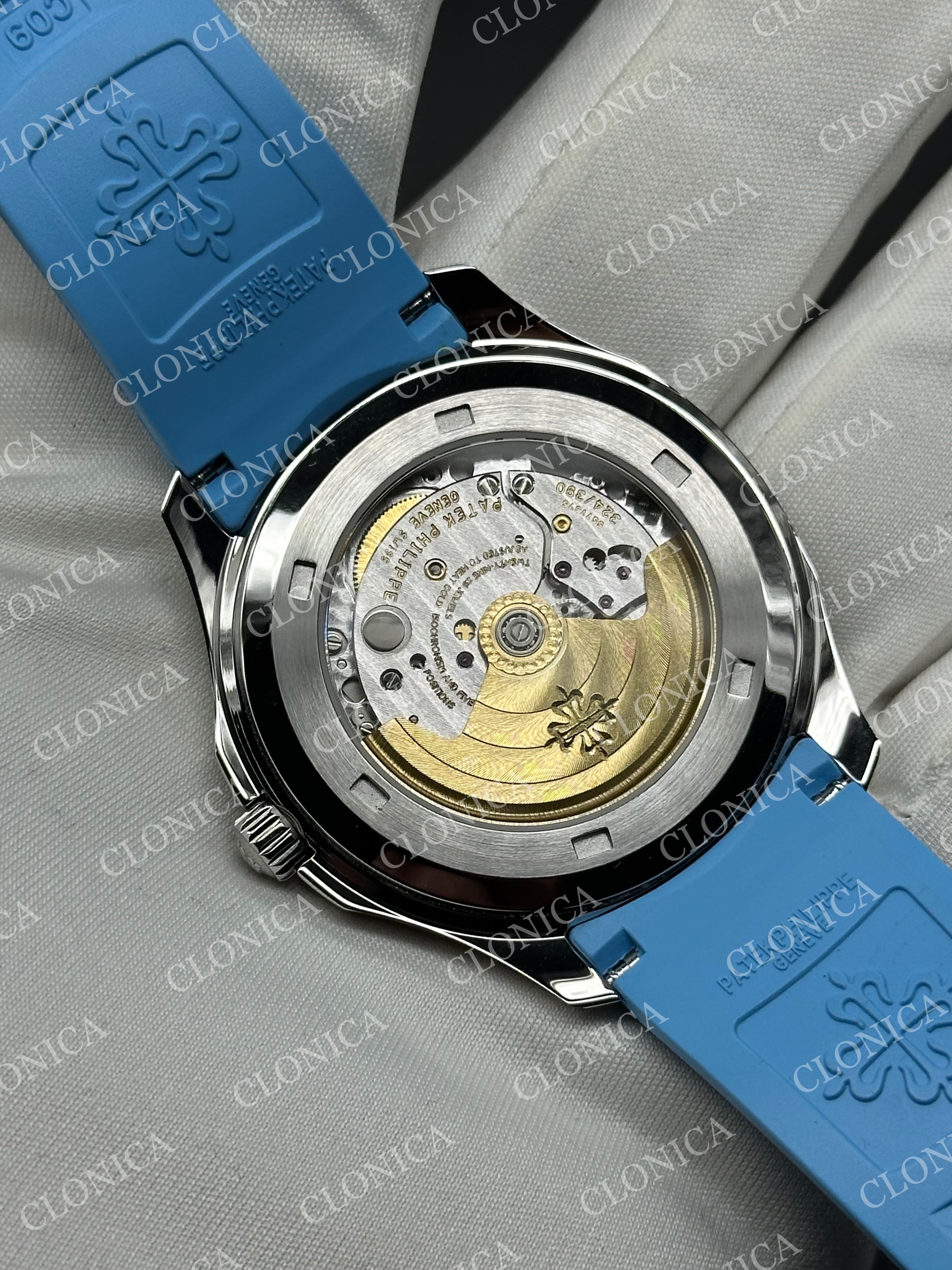 AQUANAUT 5167 SS BLACK DIAL ON BLACK STRAP — view 5