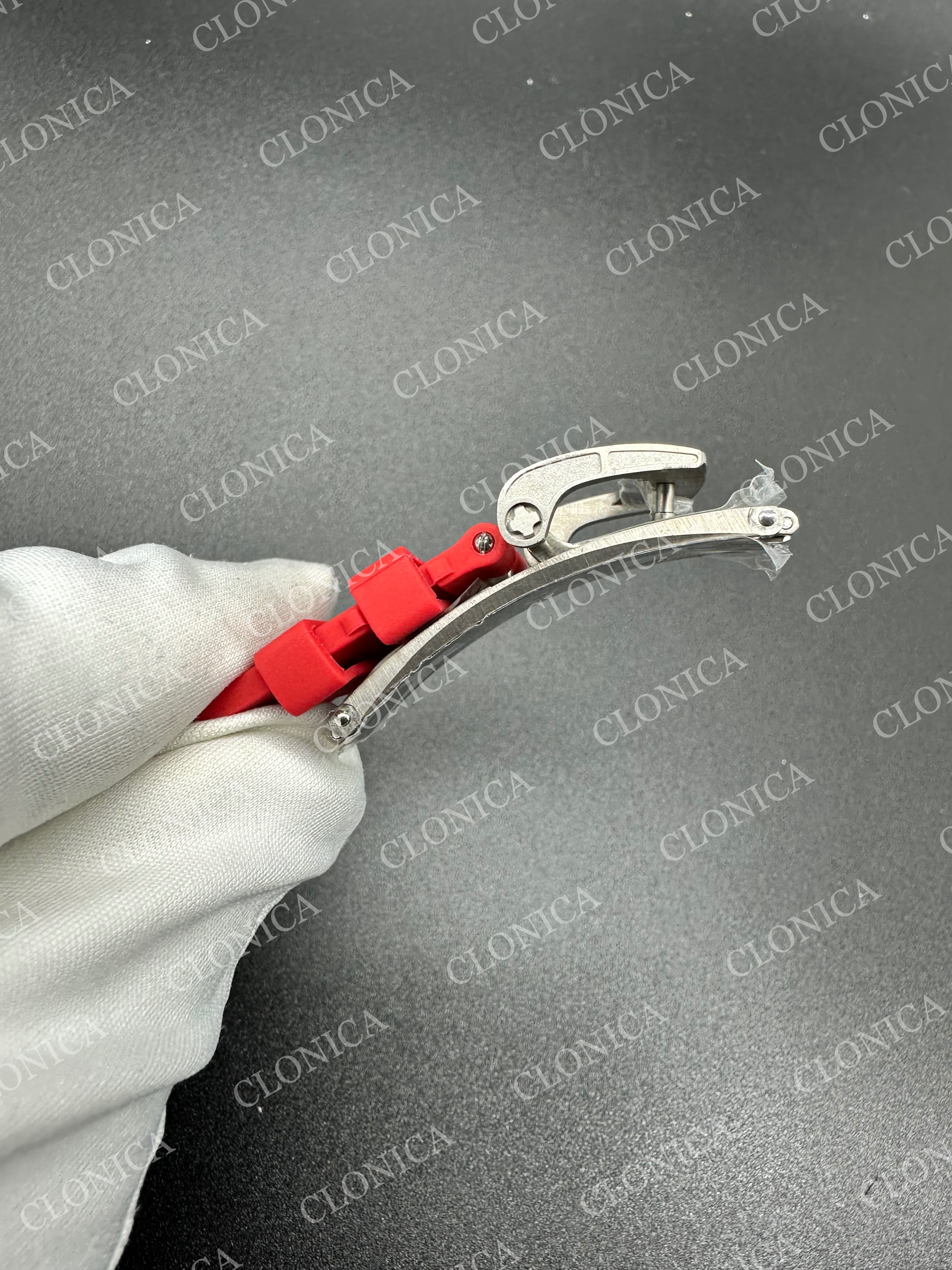 RM035-02 BLACK NTPT RED CROWN SKELETON DIAL ON RED RUBBER STRAP RMAL1 SUPER CLONE — view 7