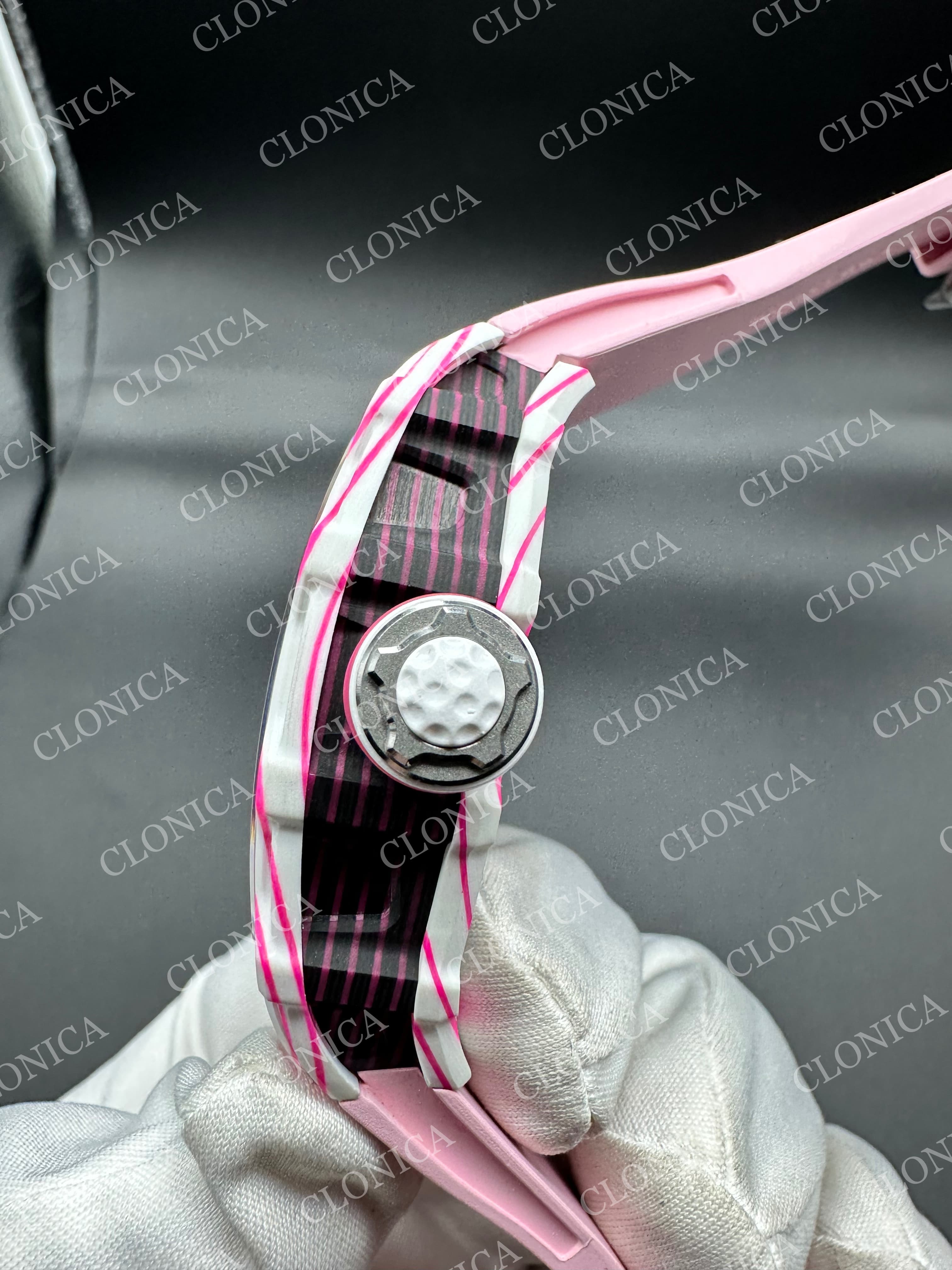 Richard mille RM038-02 WHITE CARBON TOURBULLION PINK STRAP — view 4