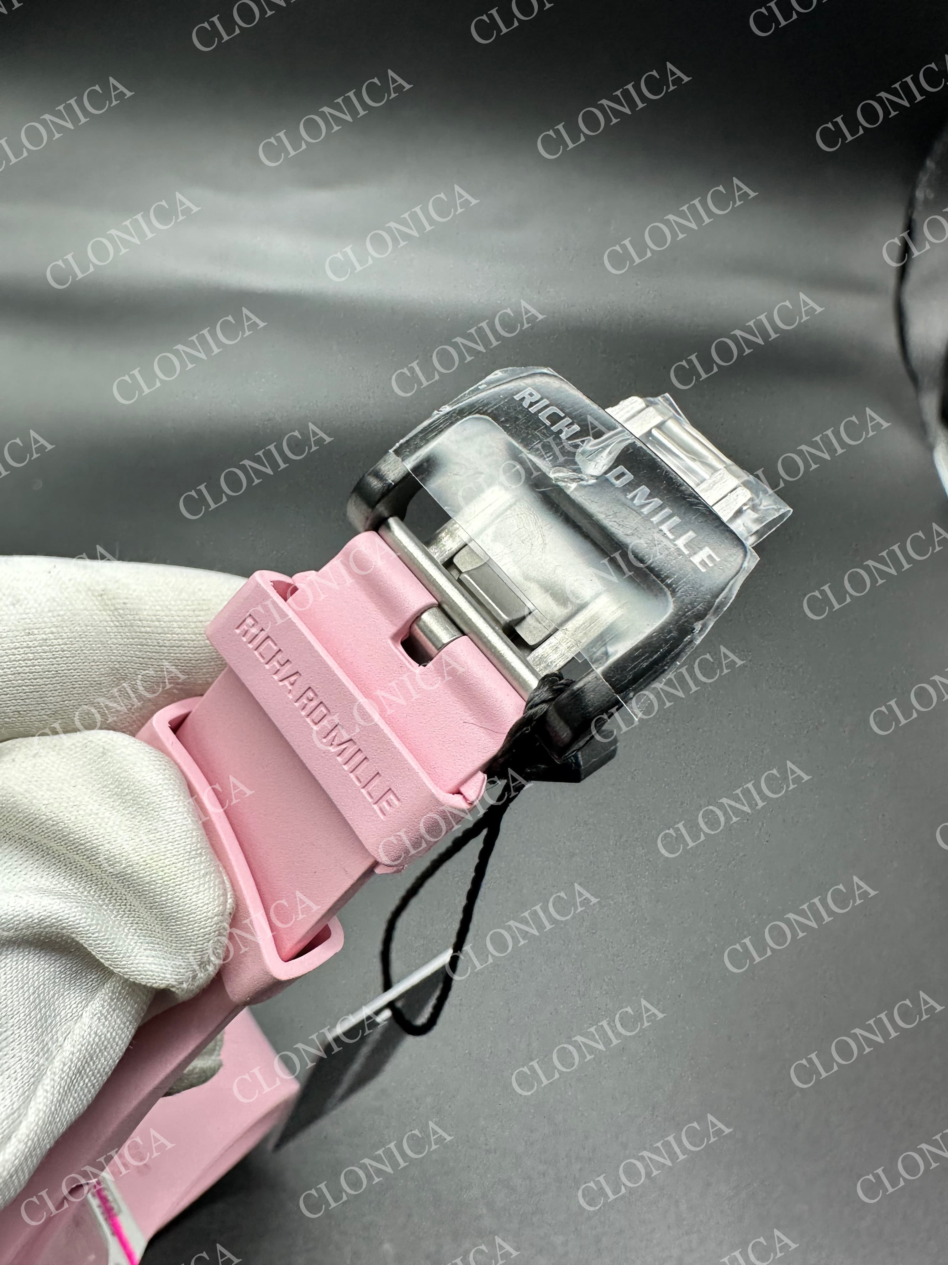 Richard mille RM038-02 WHITE CARBON TOURBULLION PINK STRAP — view 6