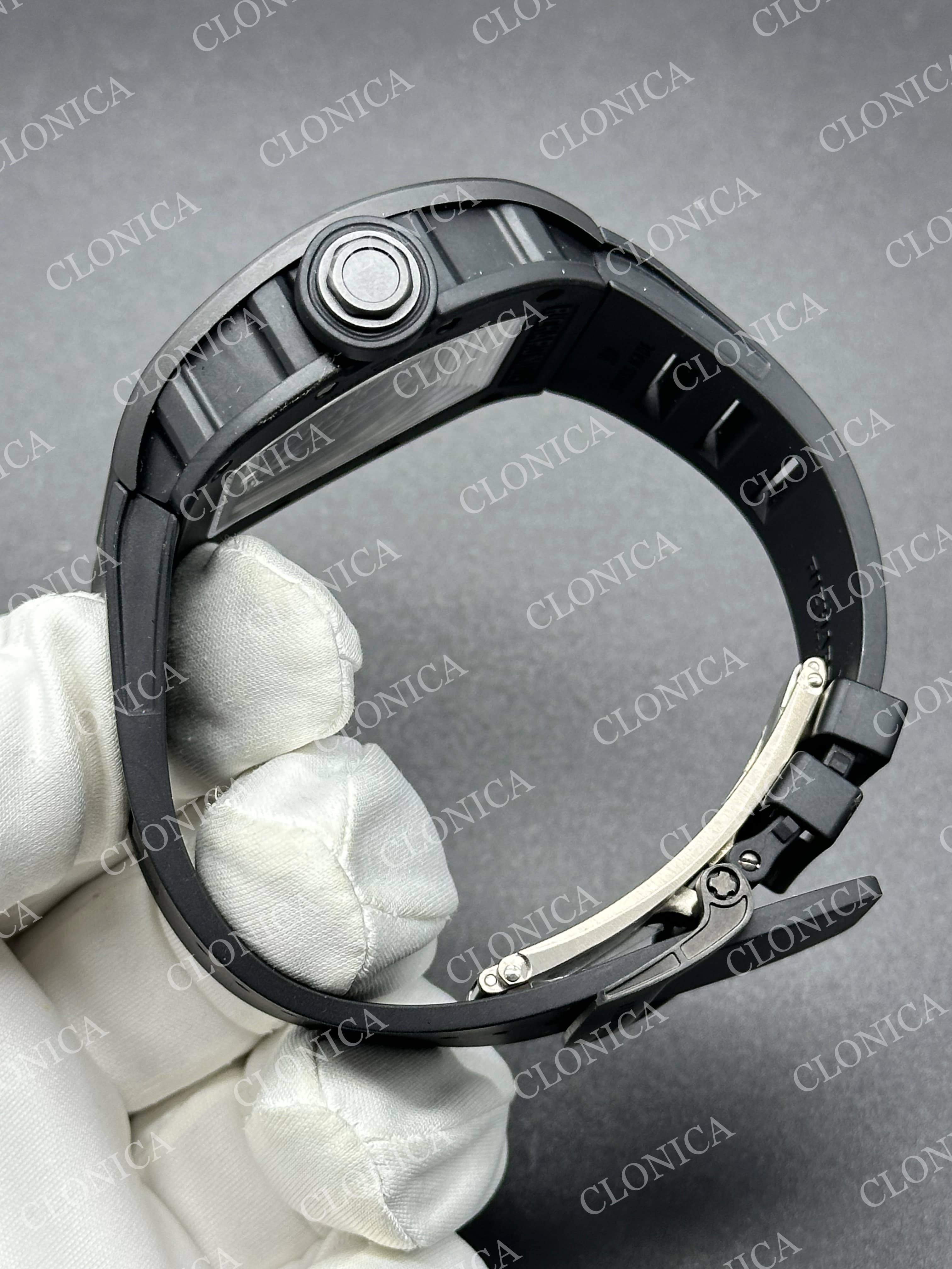 RM055 BLACK CERAMIC BLACK INNER BEZEL ON BLACK RUBBER STRAP RMUL2 — view 4