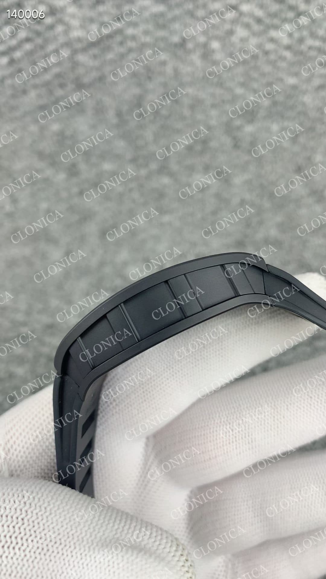 RM055 BLACK CERAMIC ROSE GOLD INNER BEZEL ON BLACK RUBBER STRAP RMUL2 — view 5