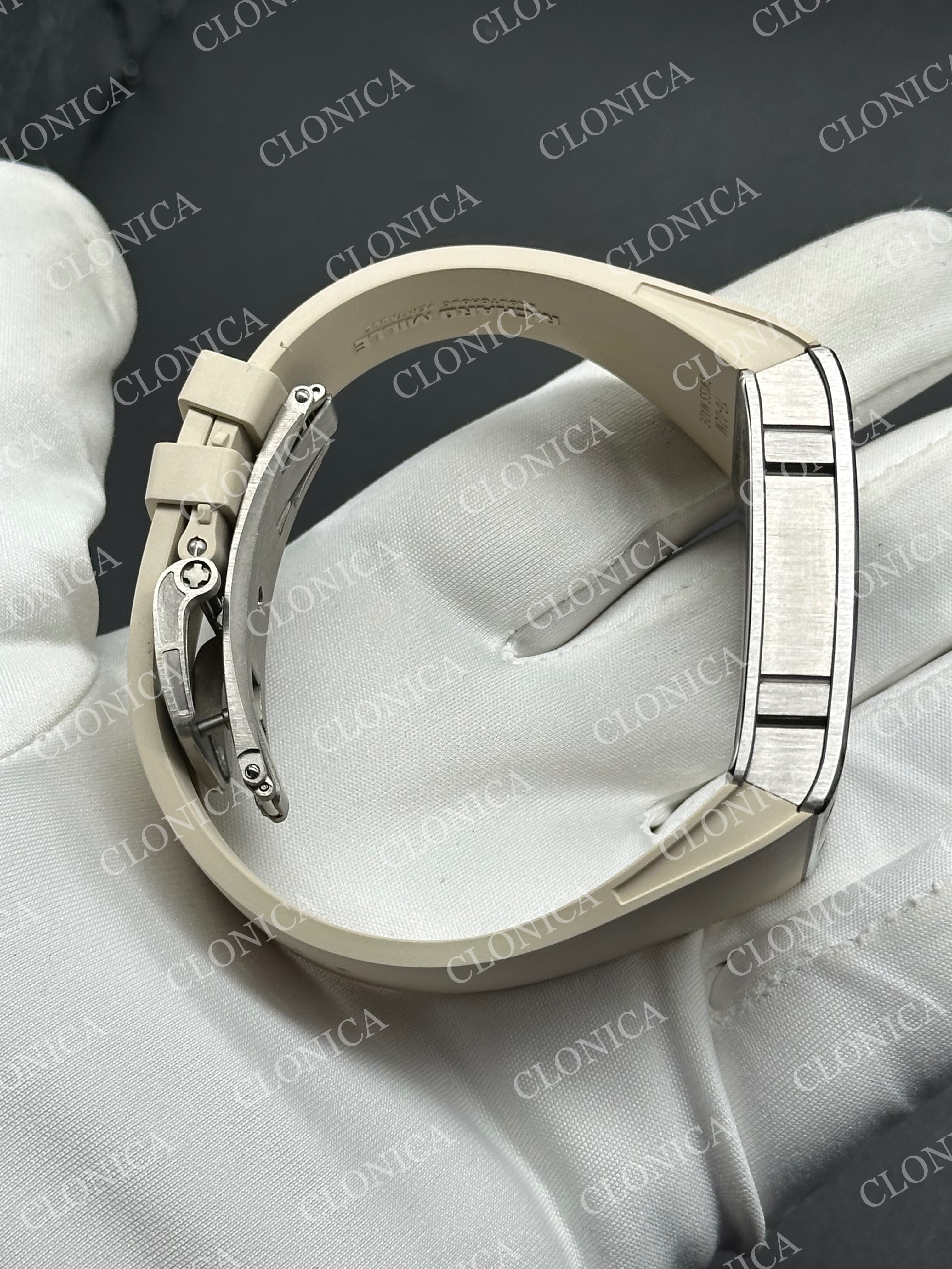 RM16-02 TITANIUM SKELETON DIAL ON CREAM RUBBER STRAP CRMA9 — view 6