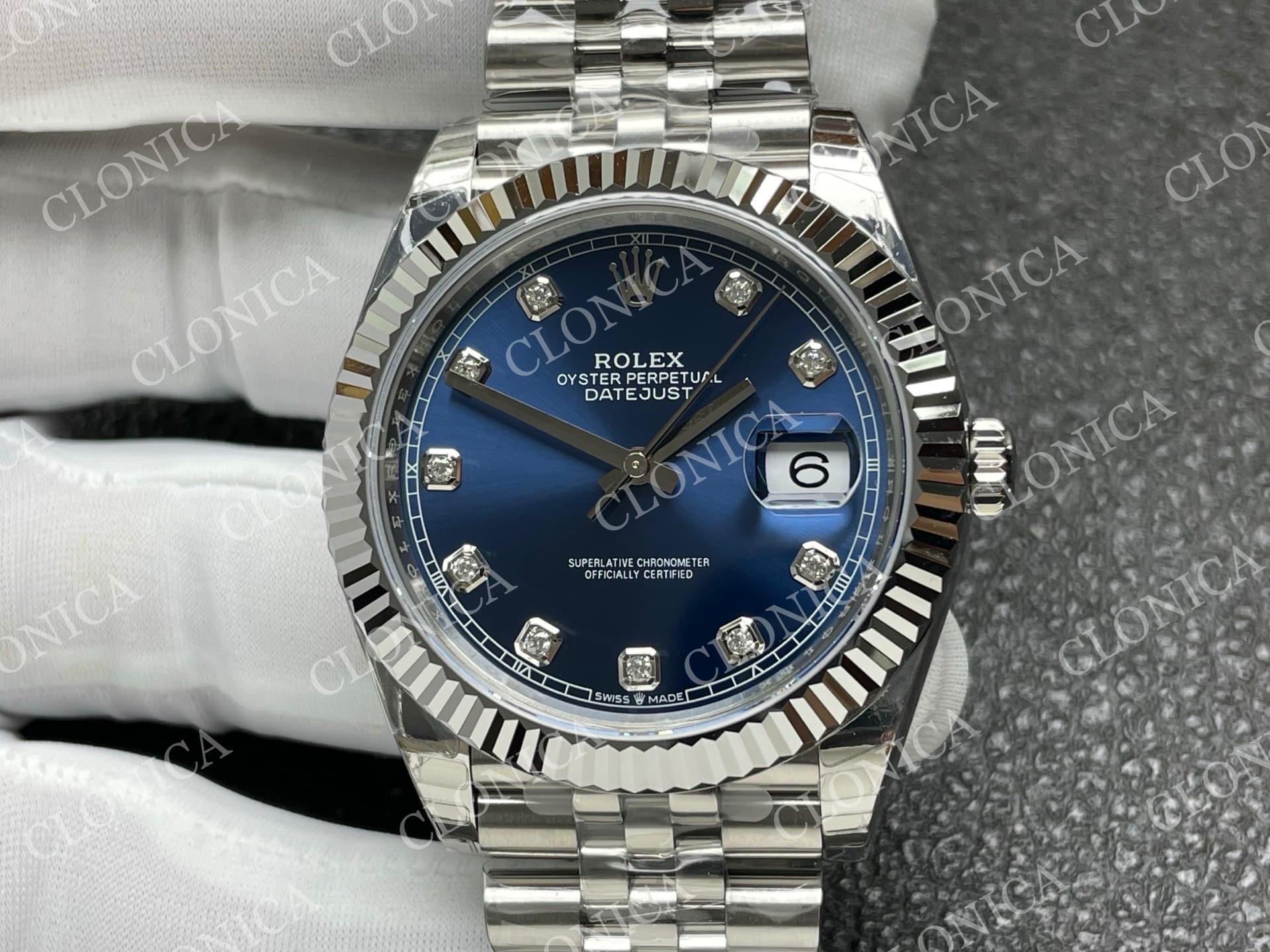 DATEJUST 41 126334 904L SS BLUE DIAMOND DIAL — view 3