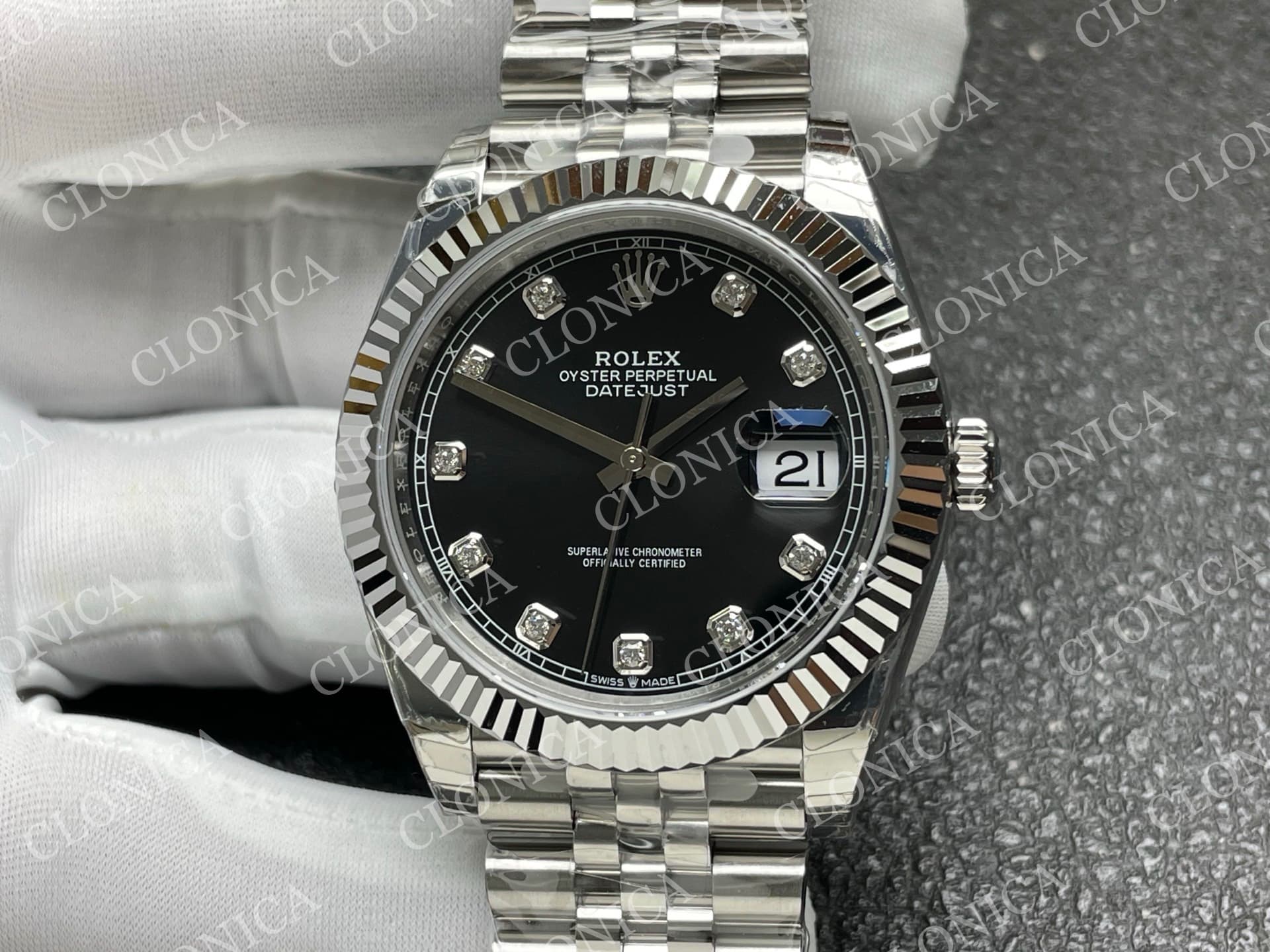 DATEJUST 41 126334 904L SS BLACK DIAMOND DIAL — view 3