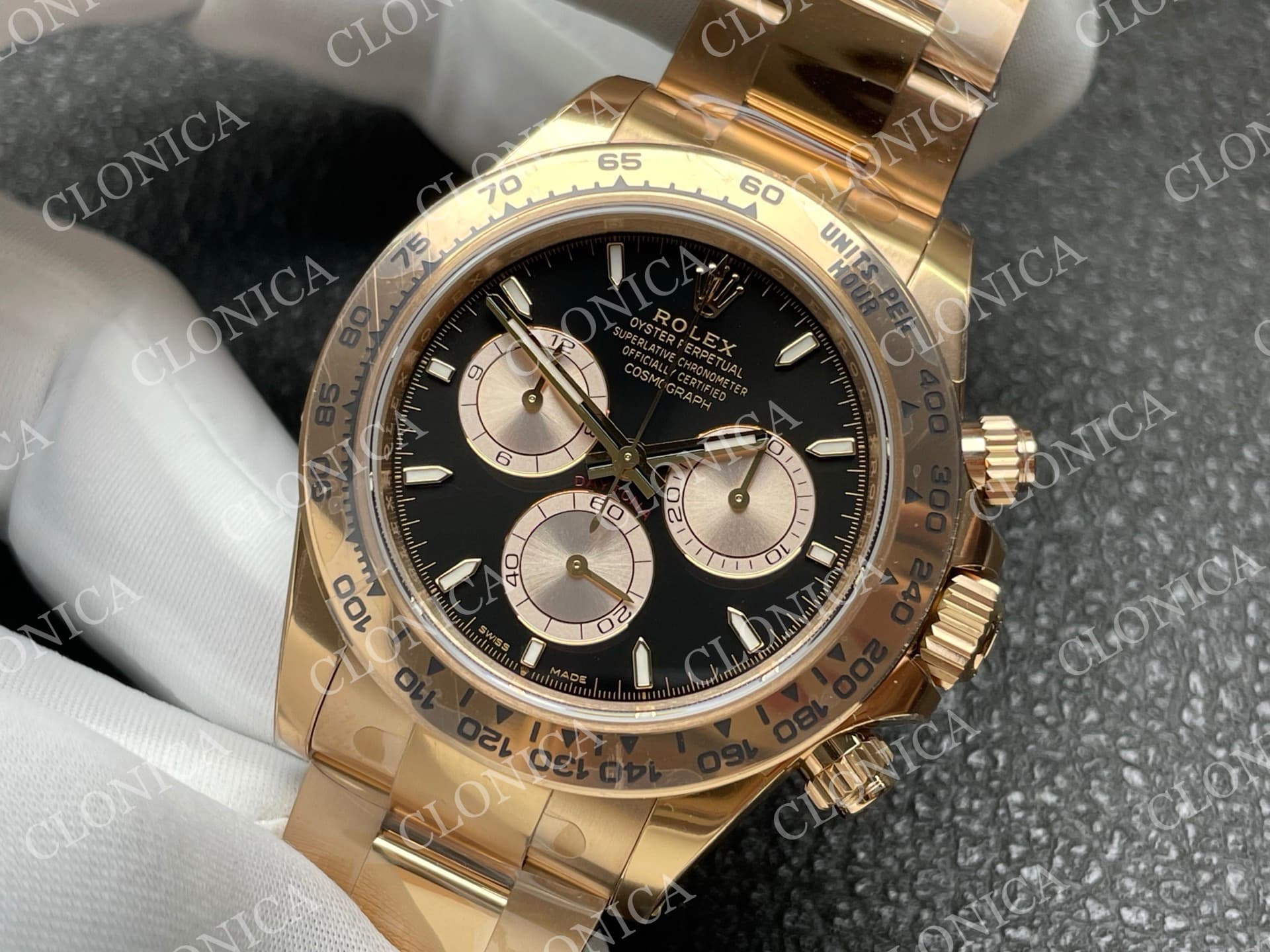 DAYTONA 126505 RG BLACK/SILVER STICK DIAL ON RG BRACLET DD4131 (WEIGHTED) — view 4