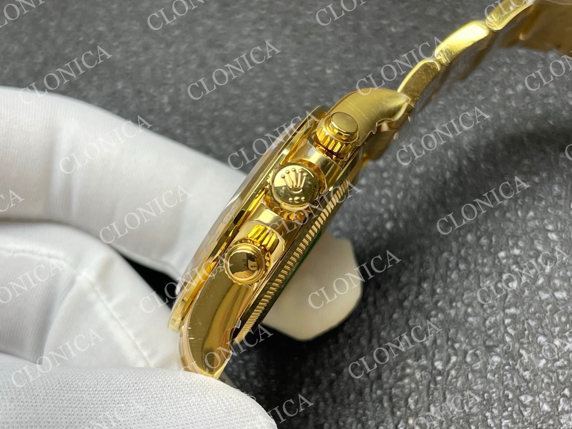 DAYTONA 126505 YG YELLOW/BLACK STICK DIAL ON YG BRACLET DD4131 (WEIGHTED) — view 6