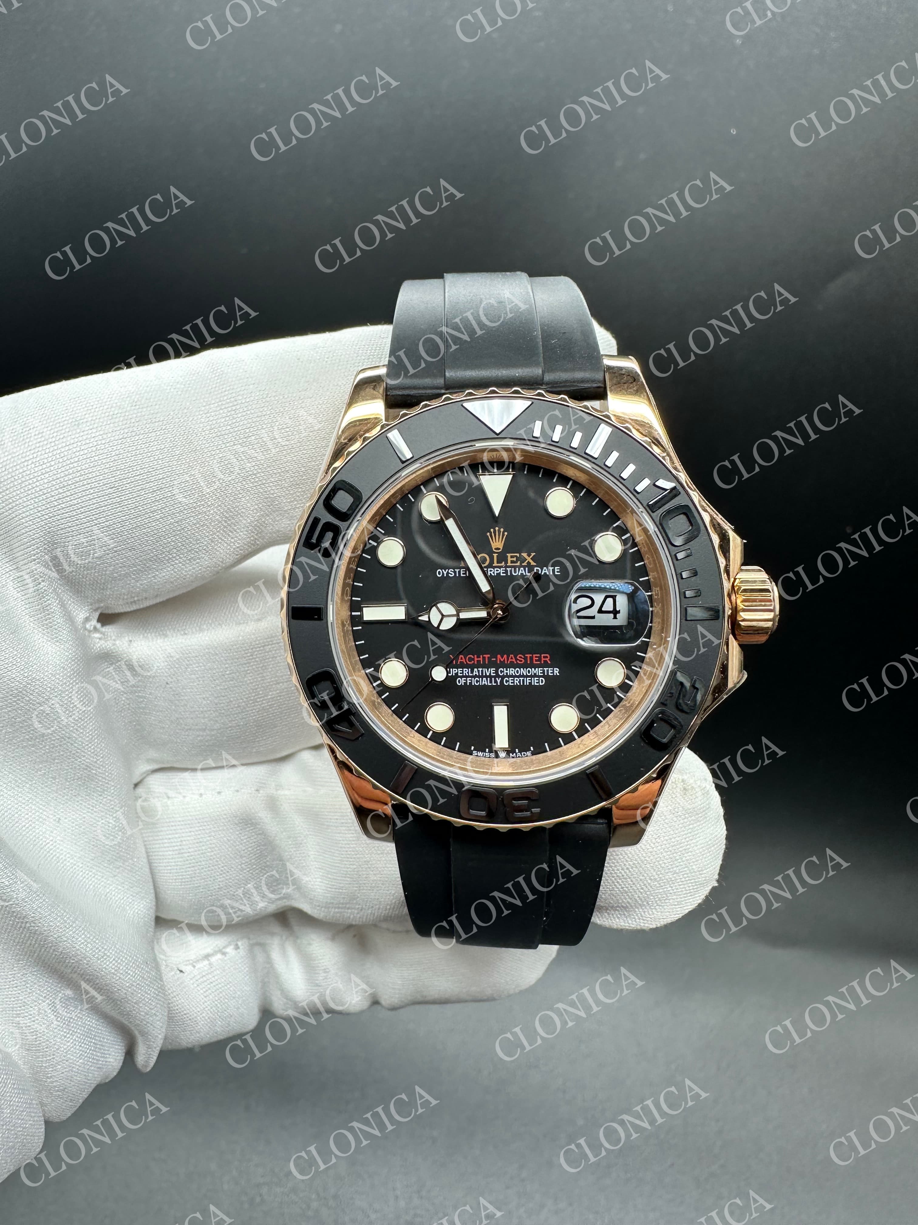 YACHT-MASTER 126655 3D BLACK CERAMIC BEZEL ON BLACK RUBBER STRAP DD3235 — view 1