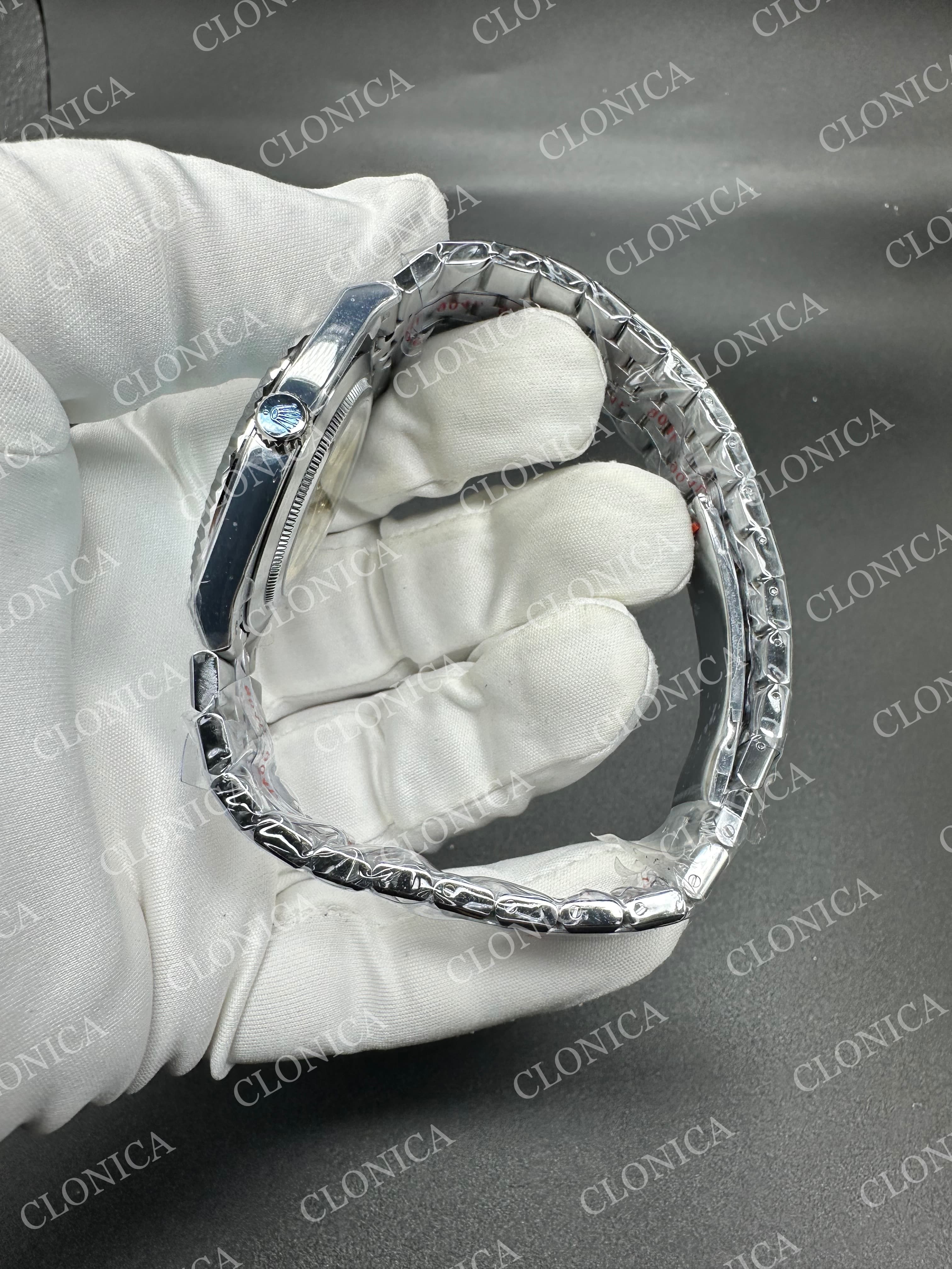 LAND DWELLER 127336 GAIN WEIGHT ICE BLUE DIAL ON SS BRACELET — view 4