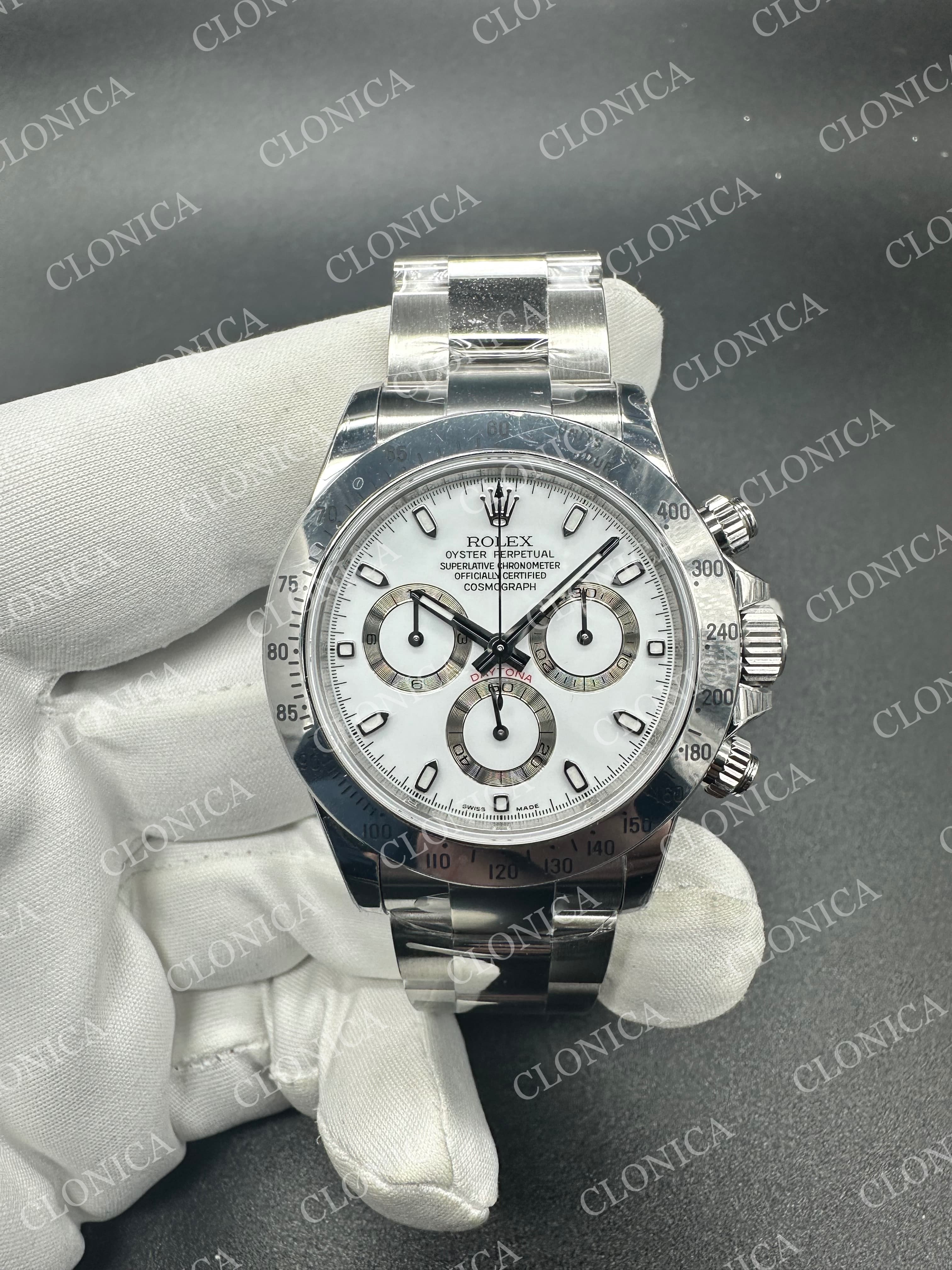 DAYTONA 116520 904L SS WHITE DIAL ON 904L SS BRACELET — view 1