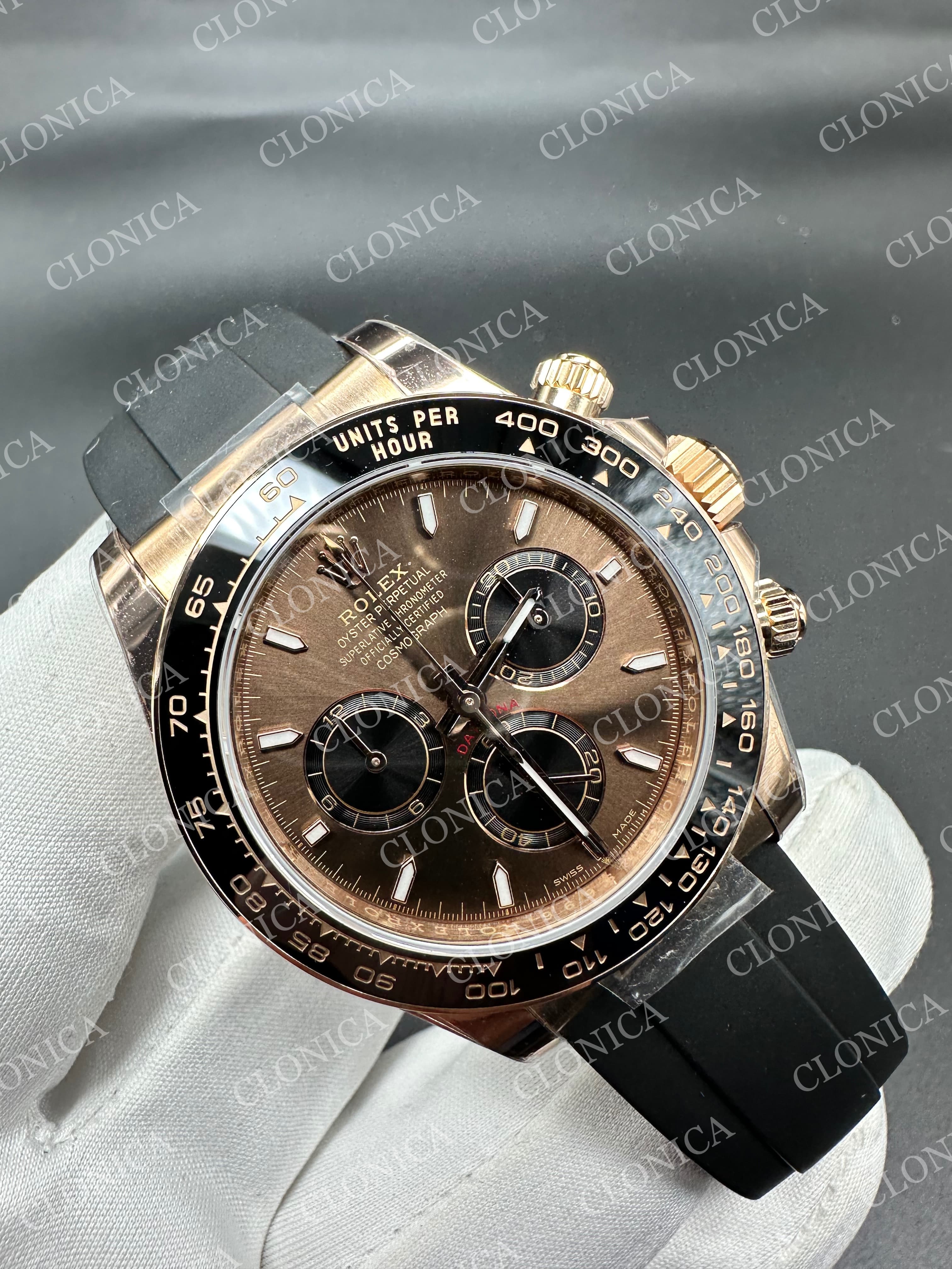 DAYTONA 126515 RG GAIN WEIGHT BROWN DIAL BLACK SUBDIAL ON OYSTERFLEX STRAP — view 3