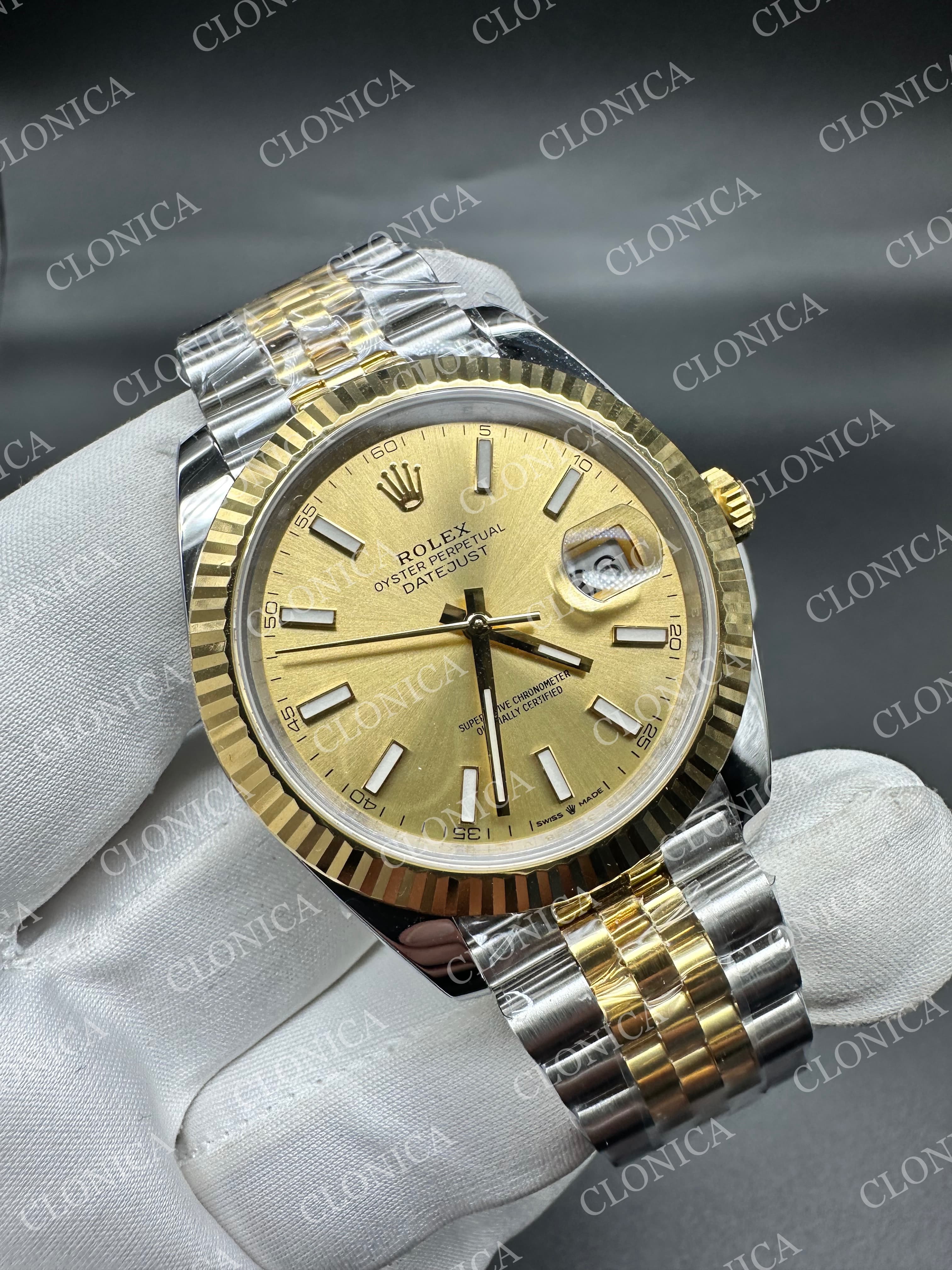 DATEJUST 41MM 126331 904 SS/YG GOLD DIAL STICK MARKER ON JUBILEE BRACELET — view 2