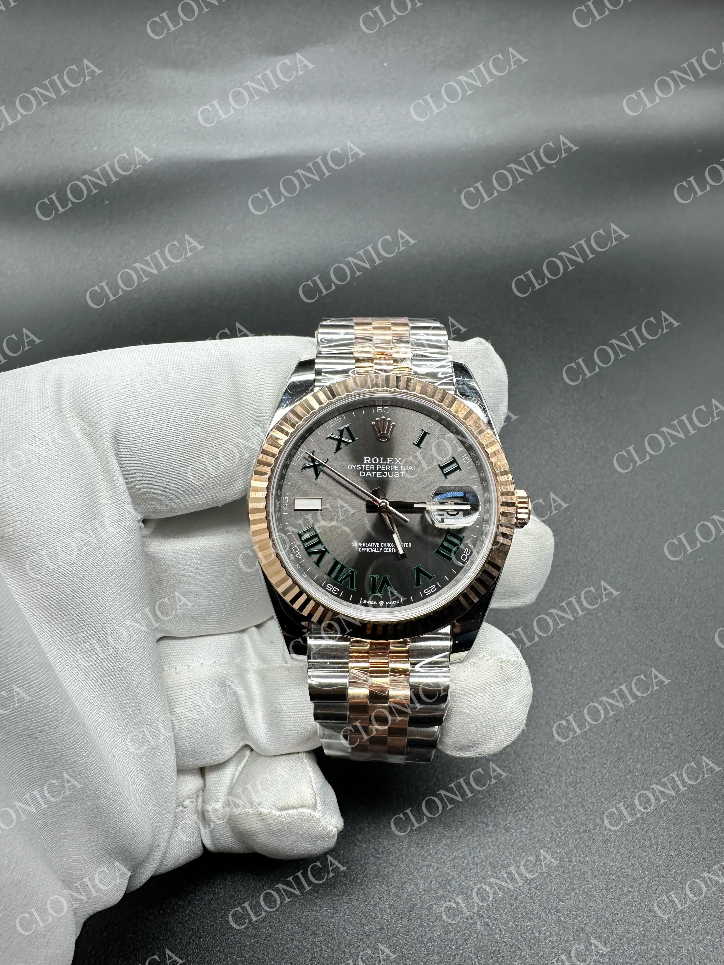 DATEJUST 41MM 126331 904 SS/RG GRAY DIAL ROMAN MARKER ON JUBILEE BRACELET — view 1