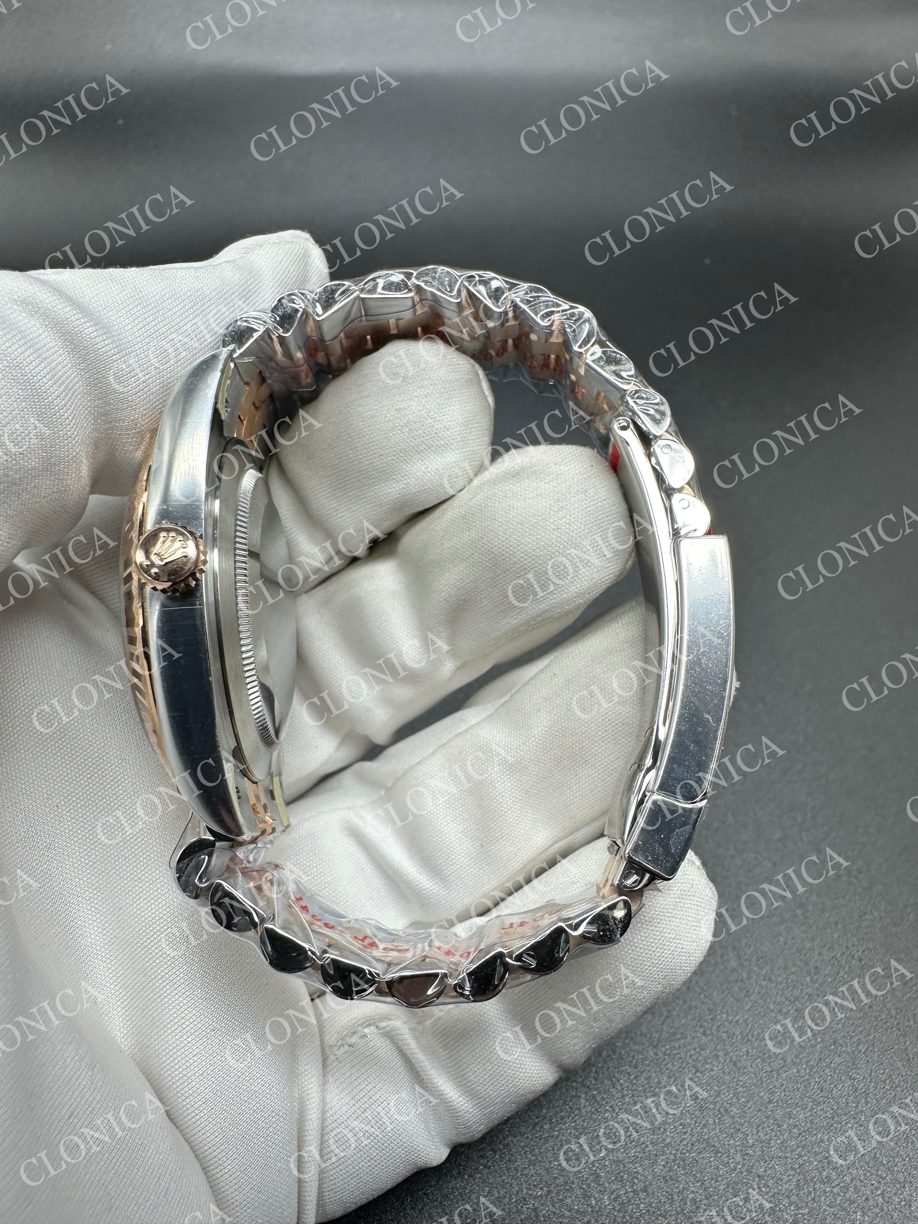 DATEJUST 41MM 126331 904 SS/RG BROWN DIAL STICK MARKER ON JUBILEE BRACELET — view 4