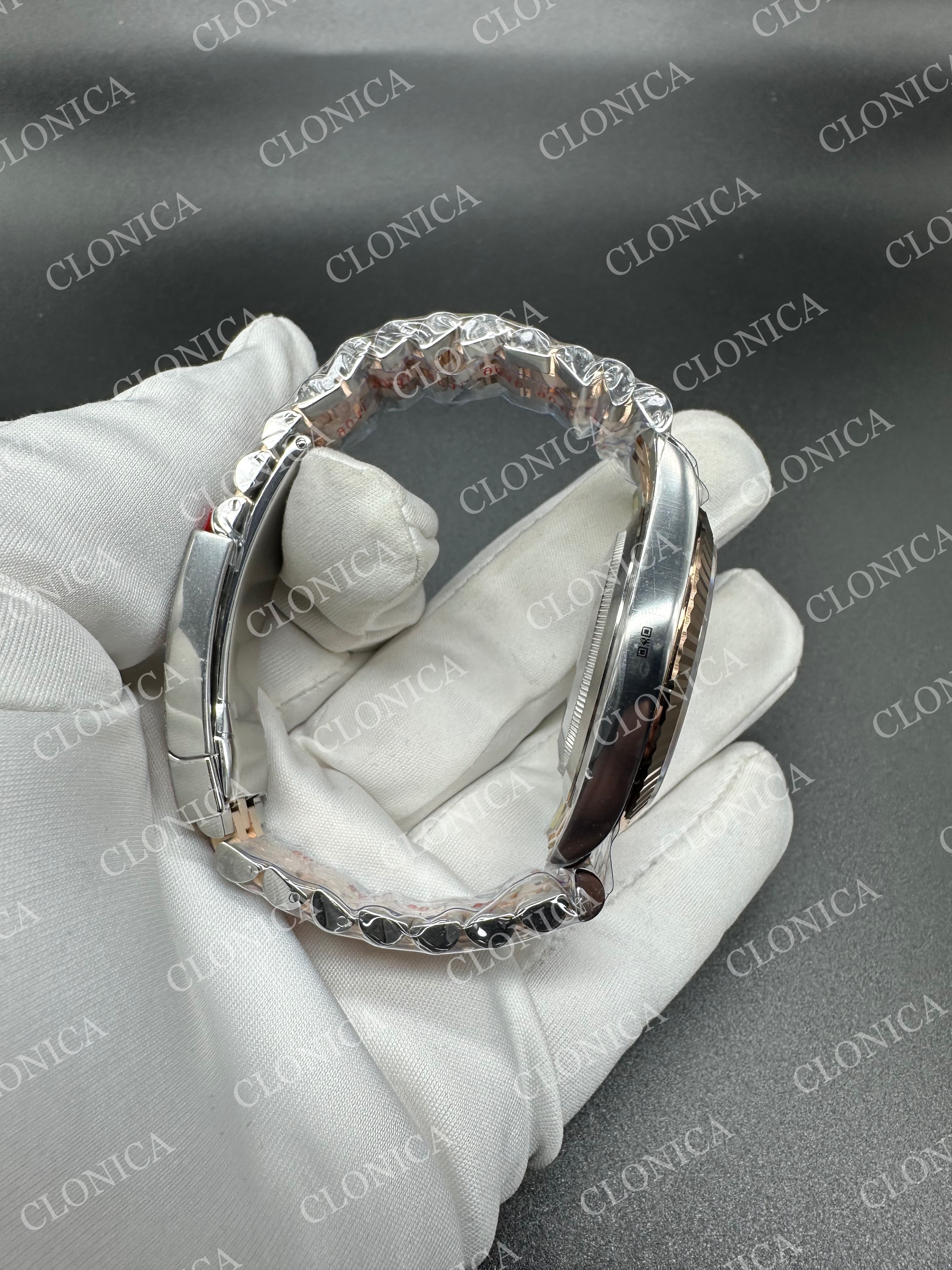 DATEJUST 41MM 126331 904 SS/RG BROWN DIAL STICK MARKER ON JUBILEE BRACELET — view 5