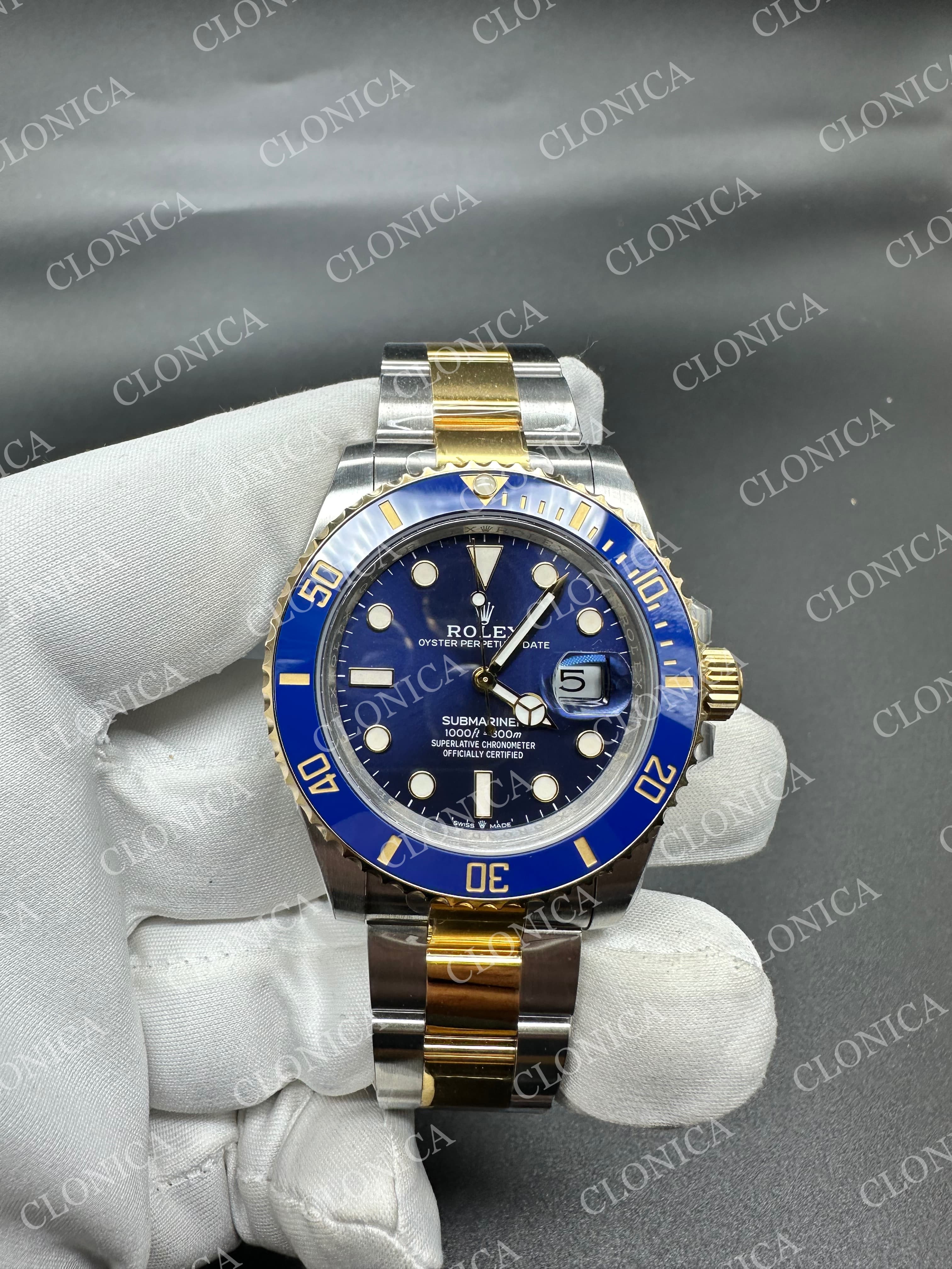 SUBMARINER 126613 LB GAIN WEIGHT BLUE DIAL ON SS/YG BRACELET — view 1