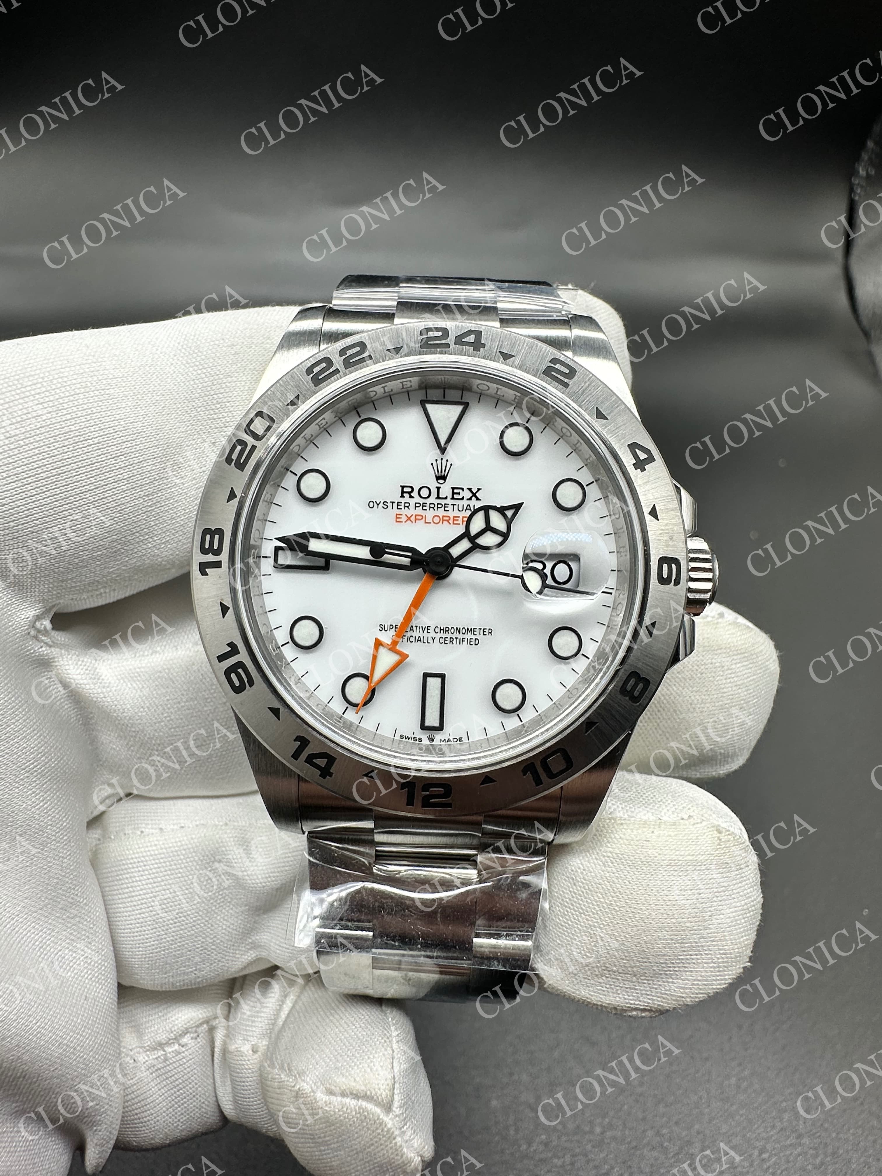 EXPLORER II 42MM 226570 904L SS WHITE DIAL ON BRACELET — view 1