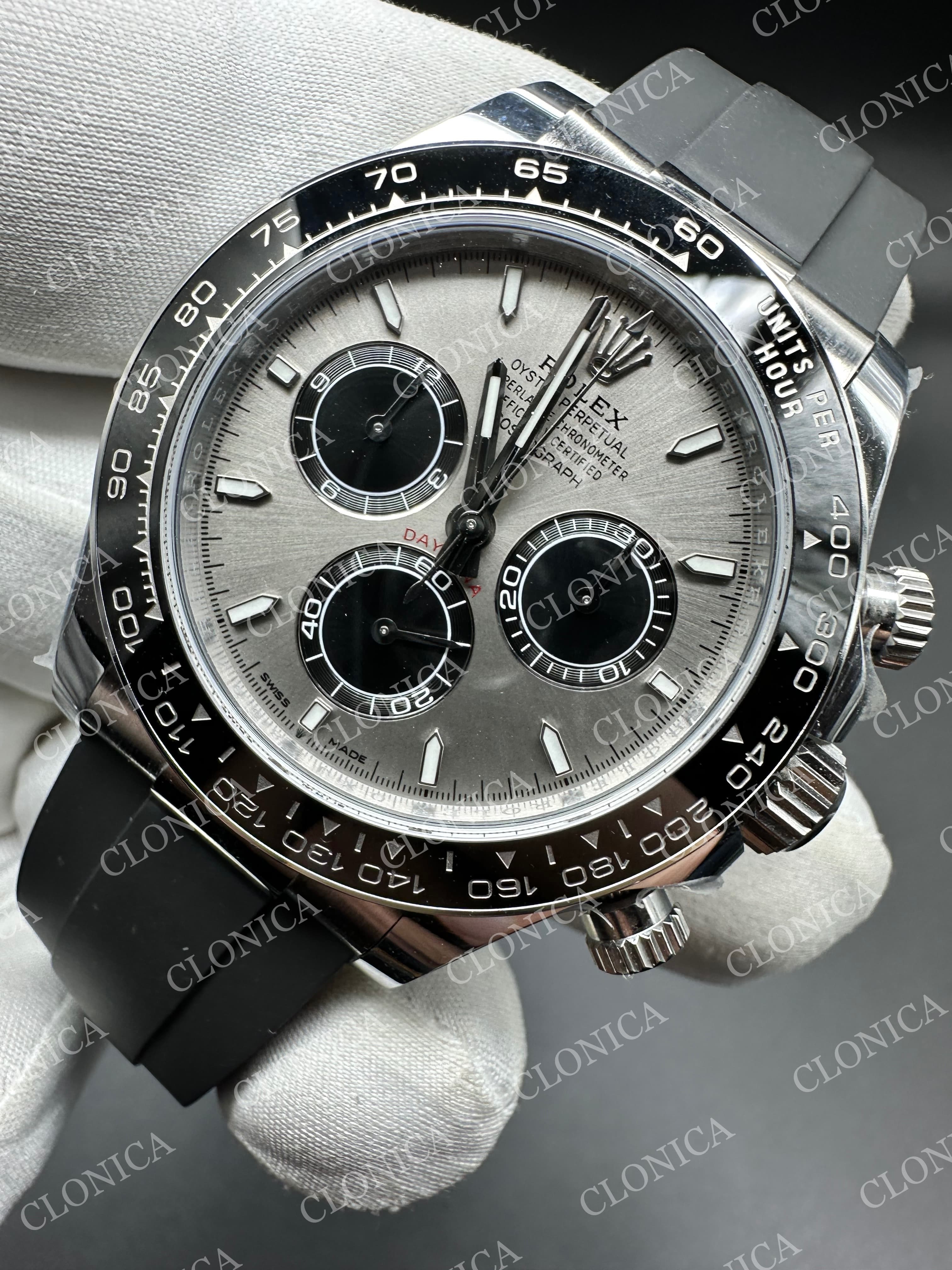 DAYTONA 126519 GAIN WEIGHT SS GREY DIAL BLACK SUBDIAL ON OYSTERFLEX STRAP — view 3