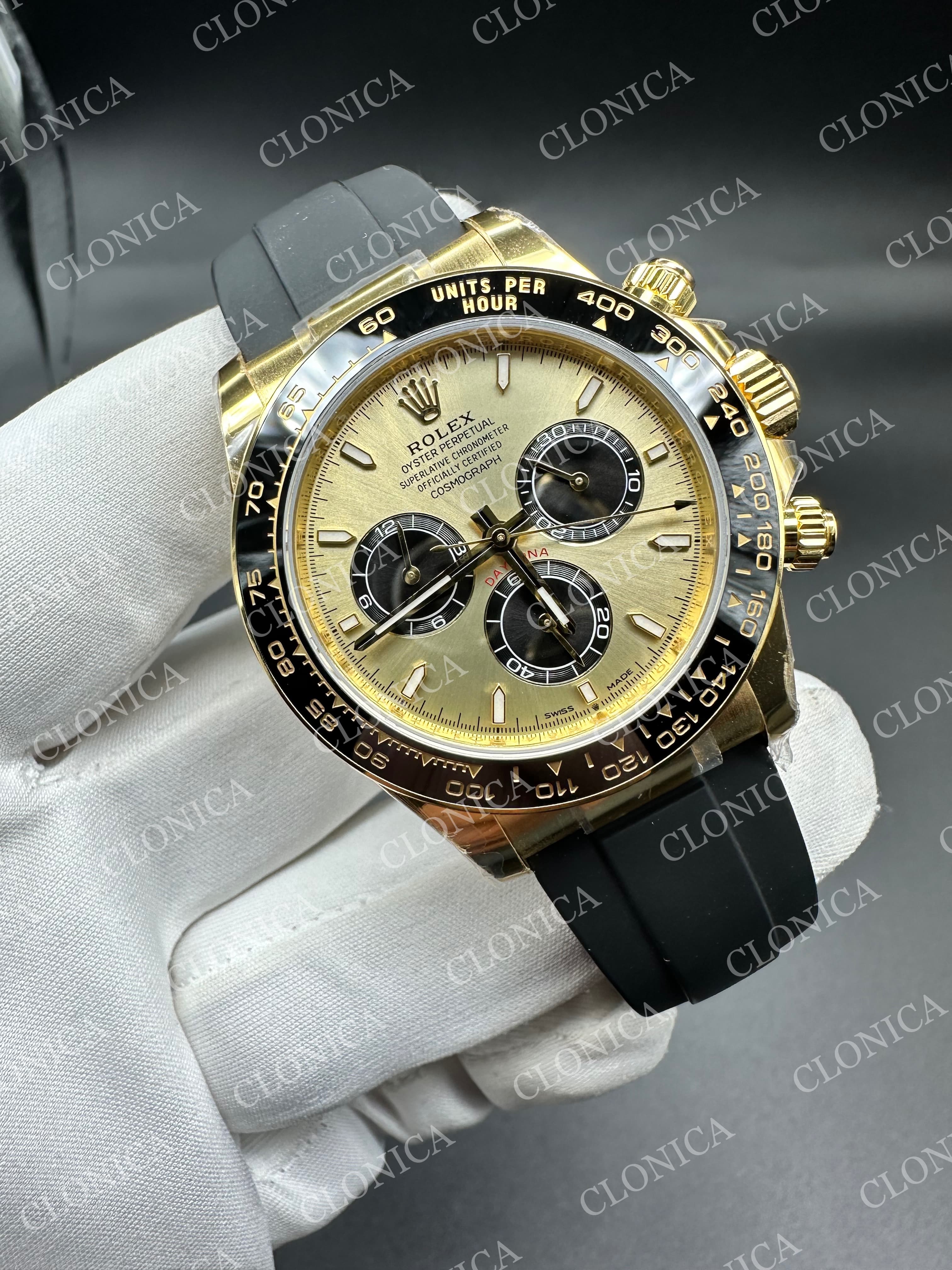 DAYTONA 126518 GAIN WEIGHT YG DIAL BLACK SUBDIAL ON OYSTERFLEX STRAP — view 2