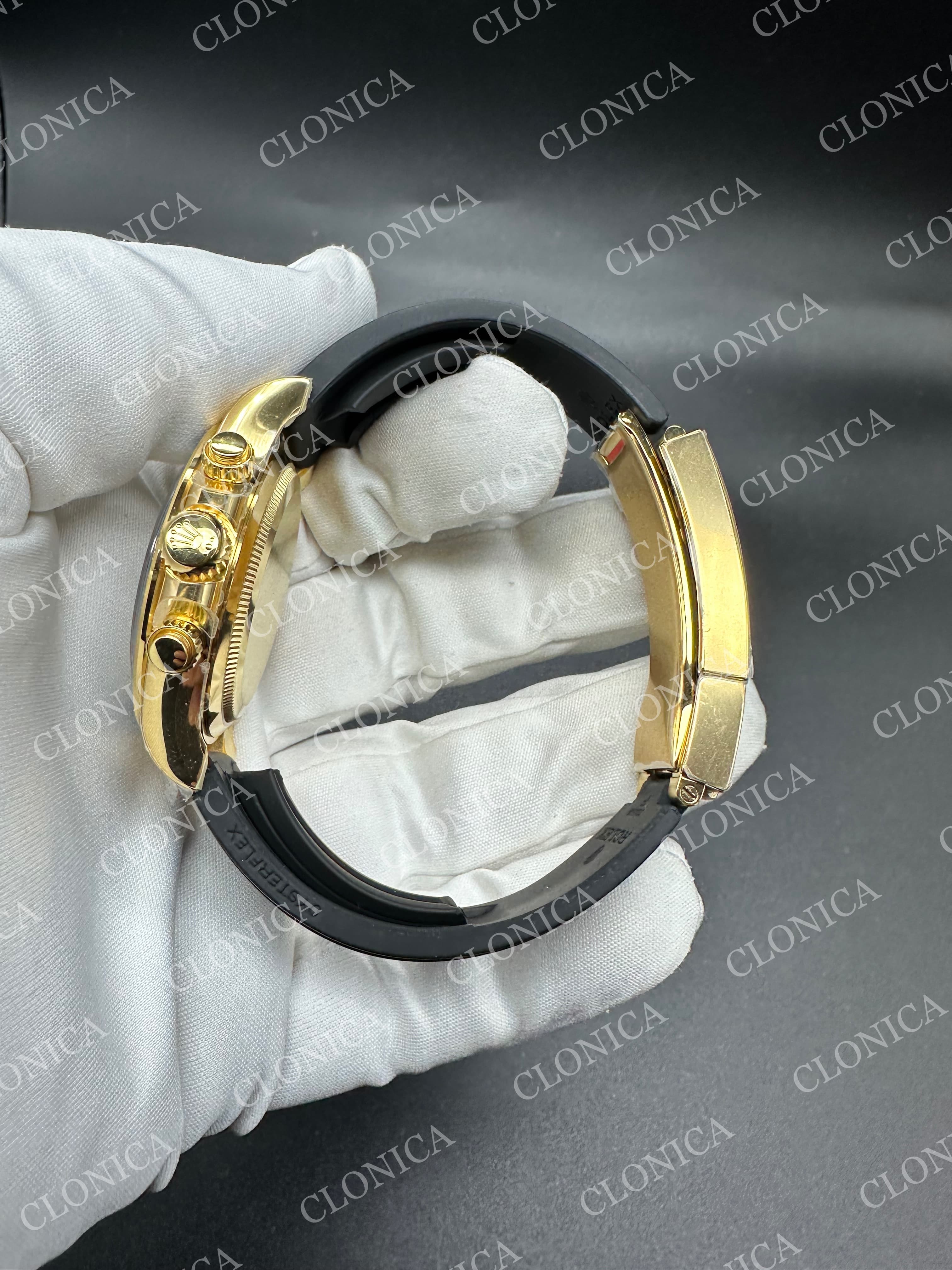 DAYTONA 126518 GAIN WEIGHT YG DIAL BLACK SUBDIAL ON OYSTERFLEX STRAP — view 4