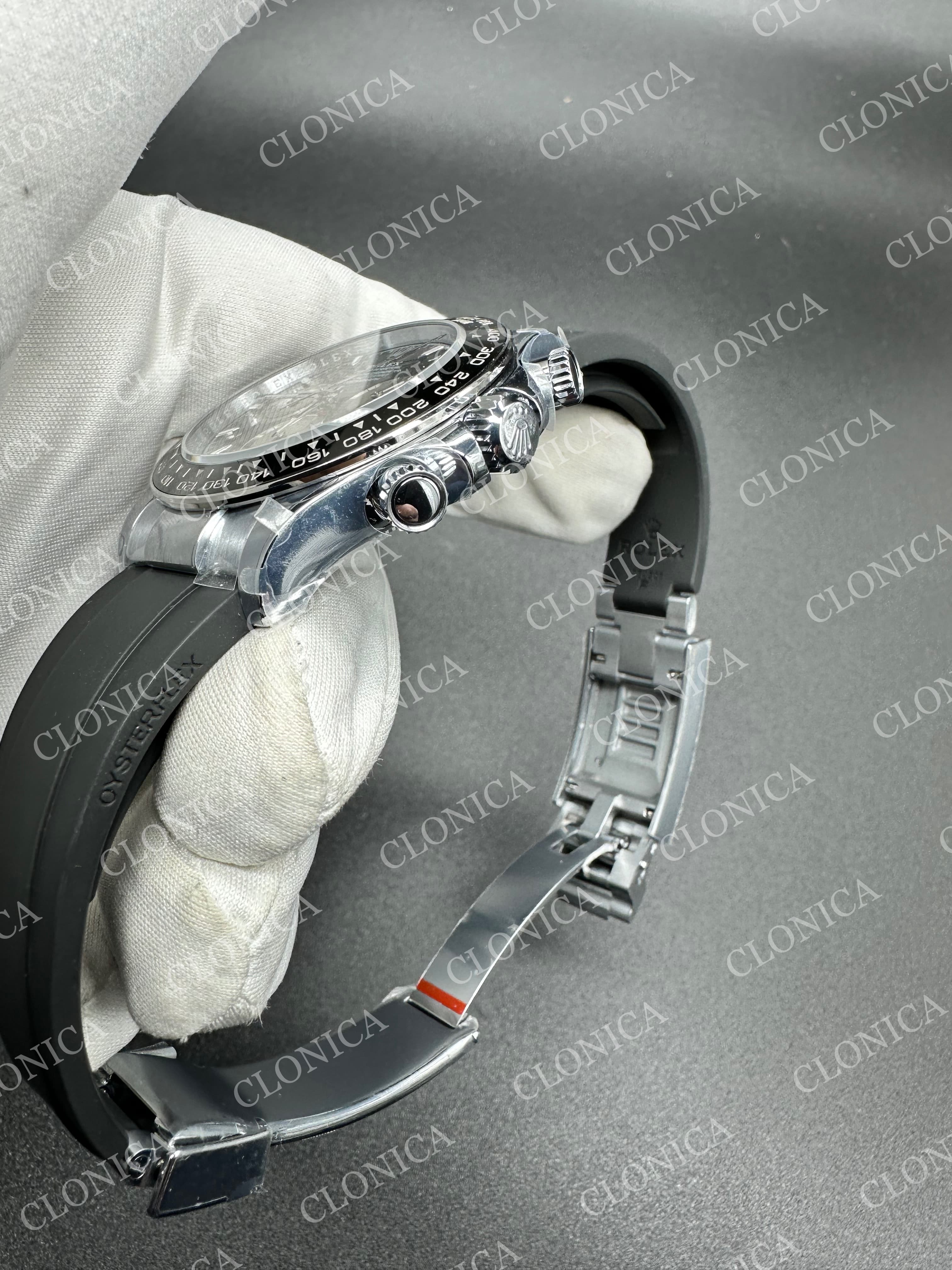 DAYTONA 126519 GAIN WEIGHT BLACK DIAL SILVER SUBDIAL ON OYSTERFLEX STRAP — view 8