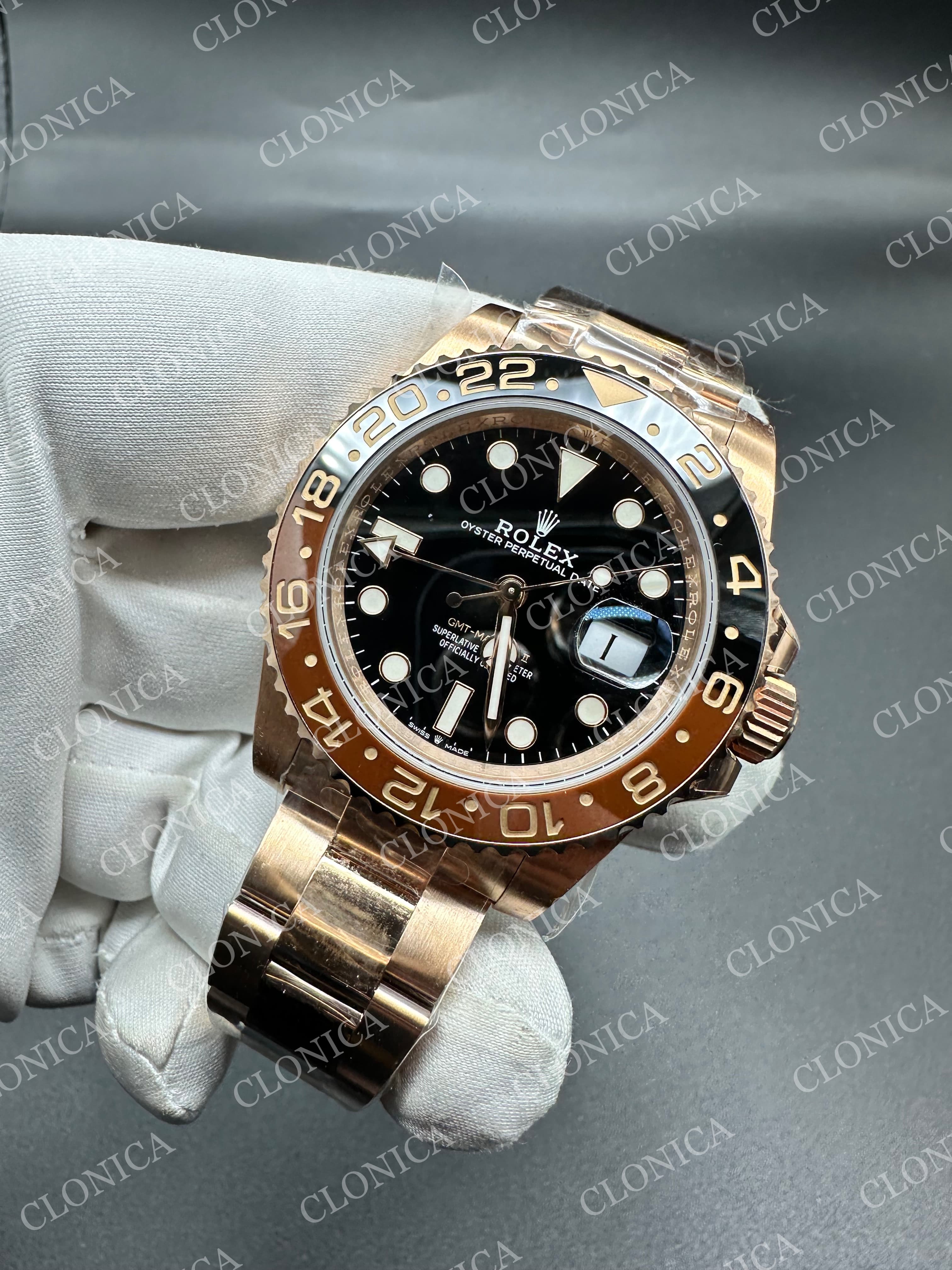 GMT MASTER II 126711 CHNR 904L RG BLACK DIAL ON SS/RG BRACELET DD3285 — view 3