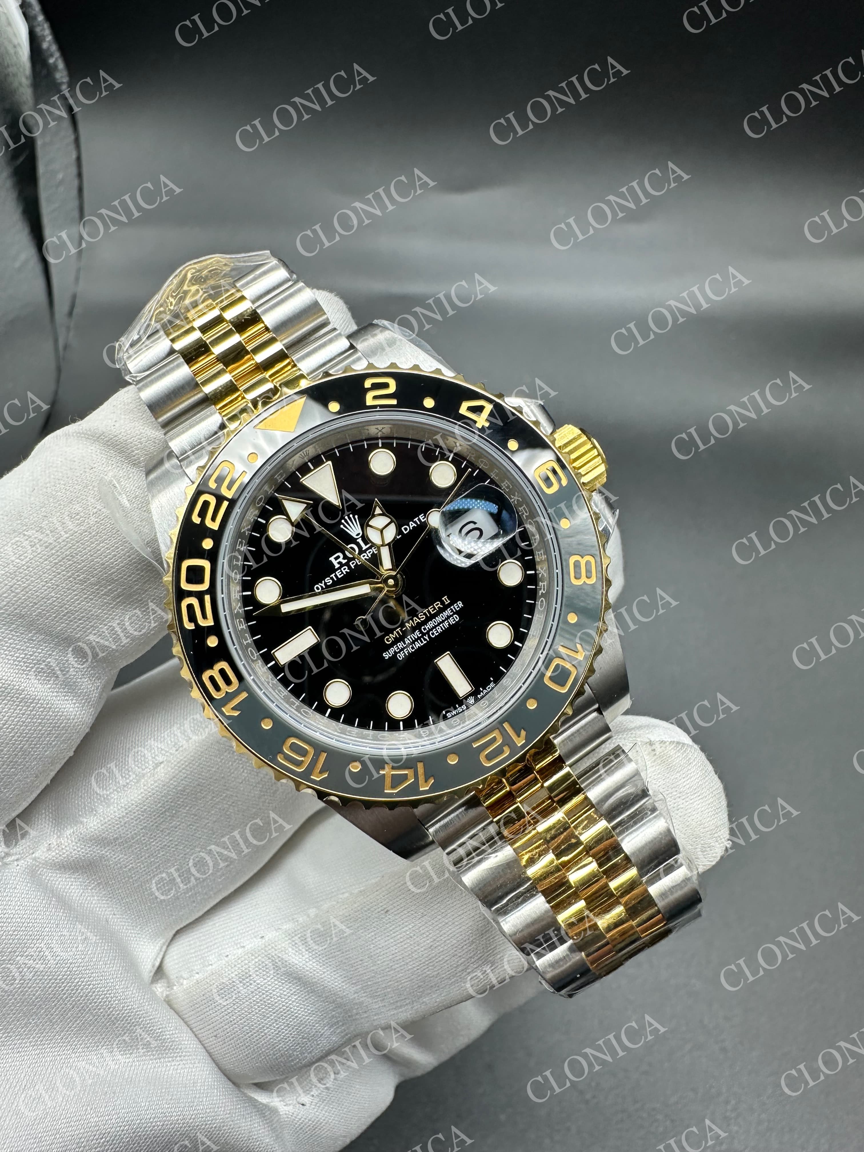 GMT-MASTER II 126713 GRNR BLACK DIAL ON SS/YG BRACELET SUPER CLONE DD3285 — view 2