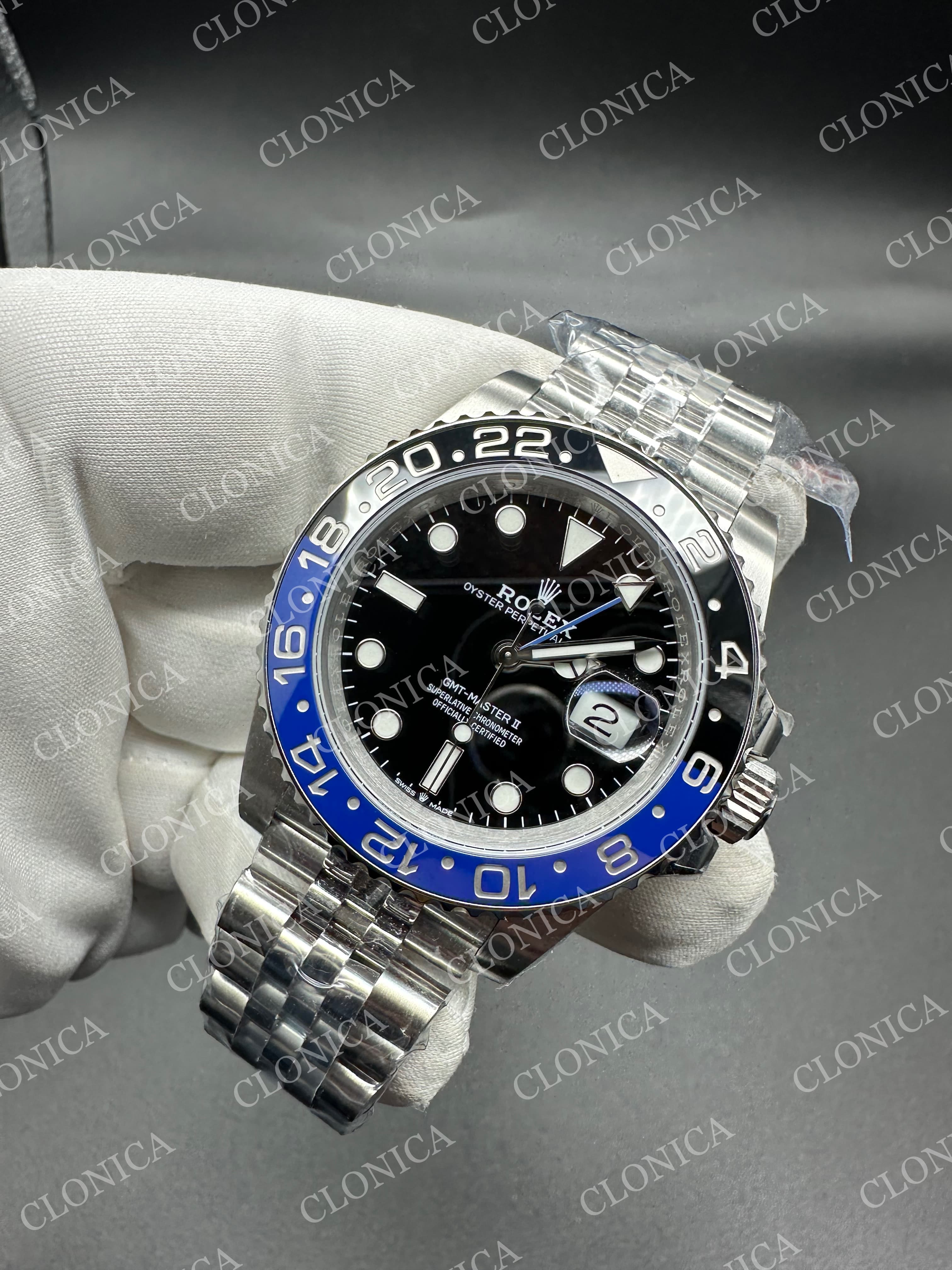GMT-MASTER II 126710 BLNR BLACK/BLUE 904L SS BLACK DIAL ON JUBILEE BRACELET — view 3