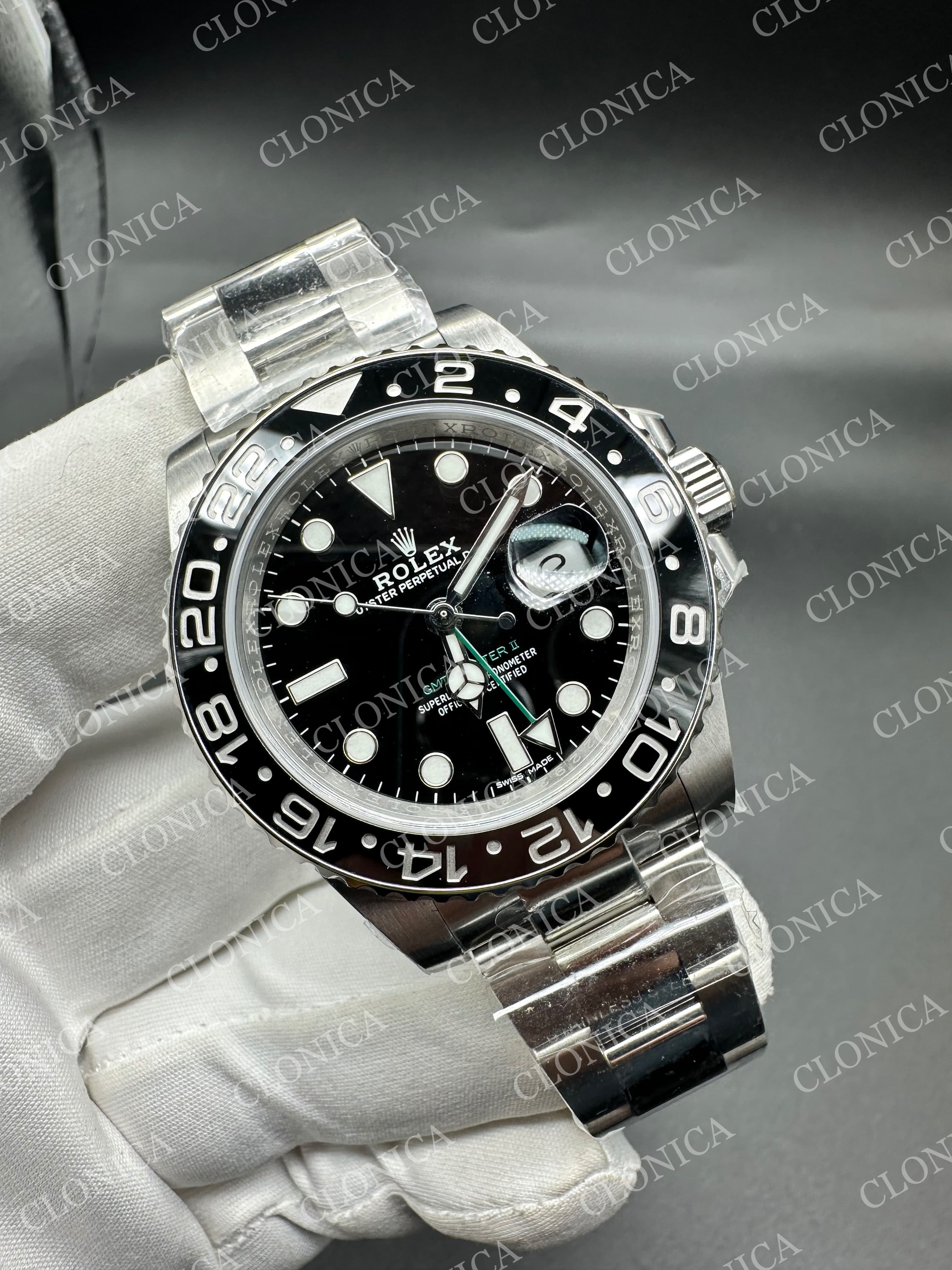 GMT MASTER II 116710 LN 904L SS BLACK DIAL ON OYSTER BRACELET DD3285 — view 2