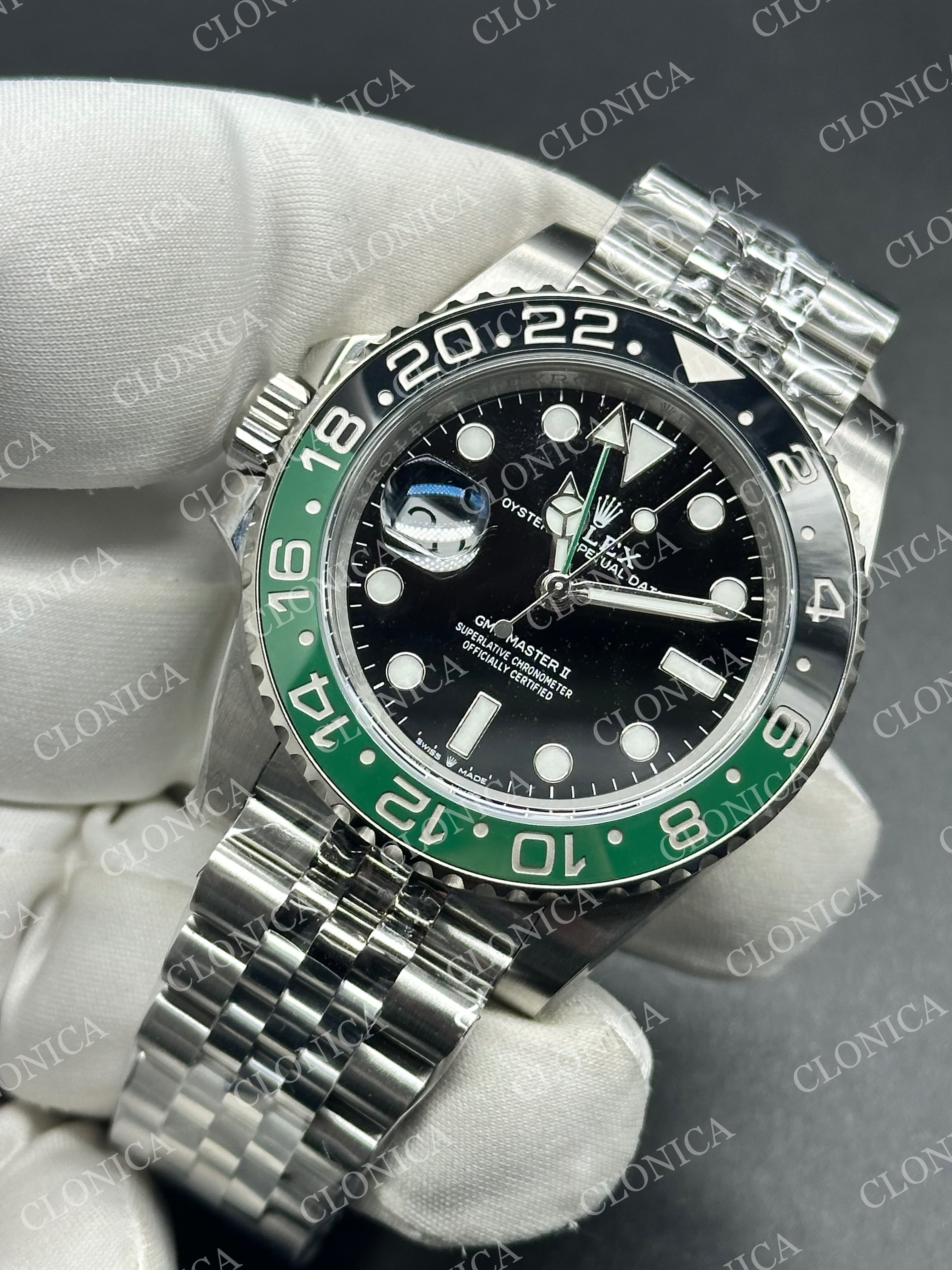 GMT-MASTER II 126720 VTNR BLACK/GREEN 904L SS 1:1 BLACK DIAL ON JUBILEE BRACELET — view 3