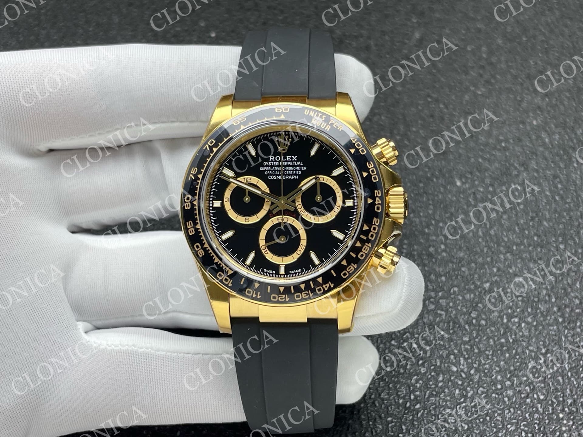 DAYTONA 126518 GAIN WEIGHT BLACK DIAL BLACK SUBDIAL ON OYSTERFLEX STRAP — view 1