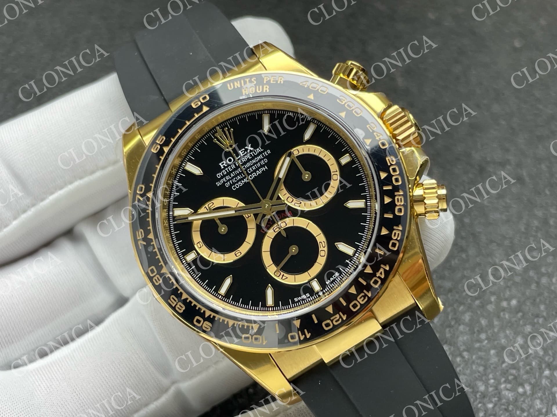 DAYTONA 126518 GAIN WEIGHT BLACK DIAL BLACK SUBDIAL ON OYSTERFLEX STRAP — view 2